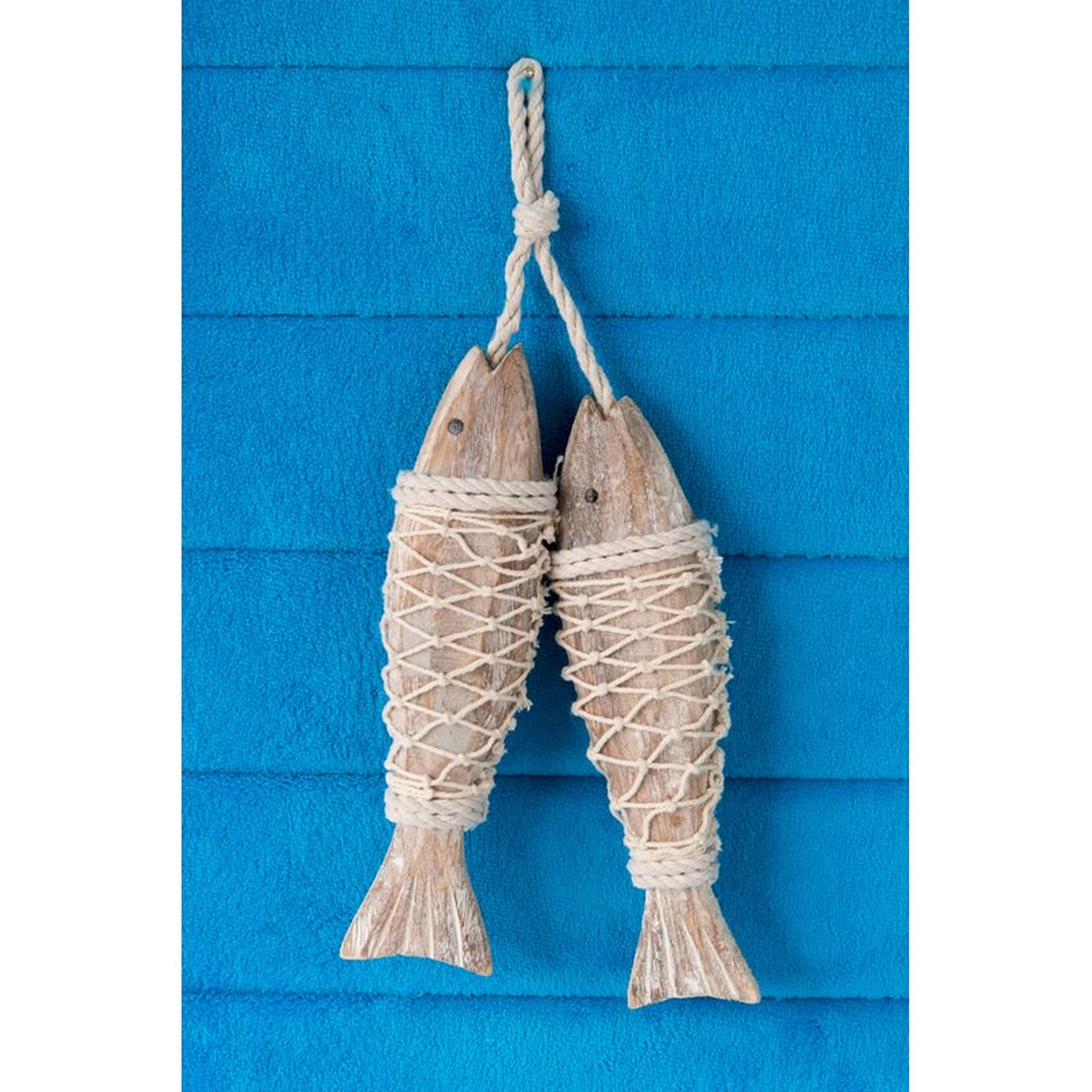 Handcrafted Hanging Fish in Net Wall Décor - Wayfair