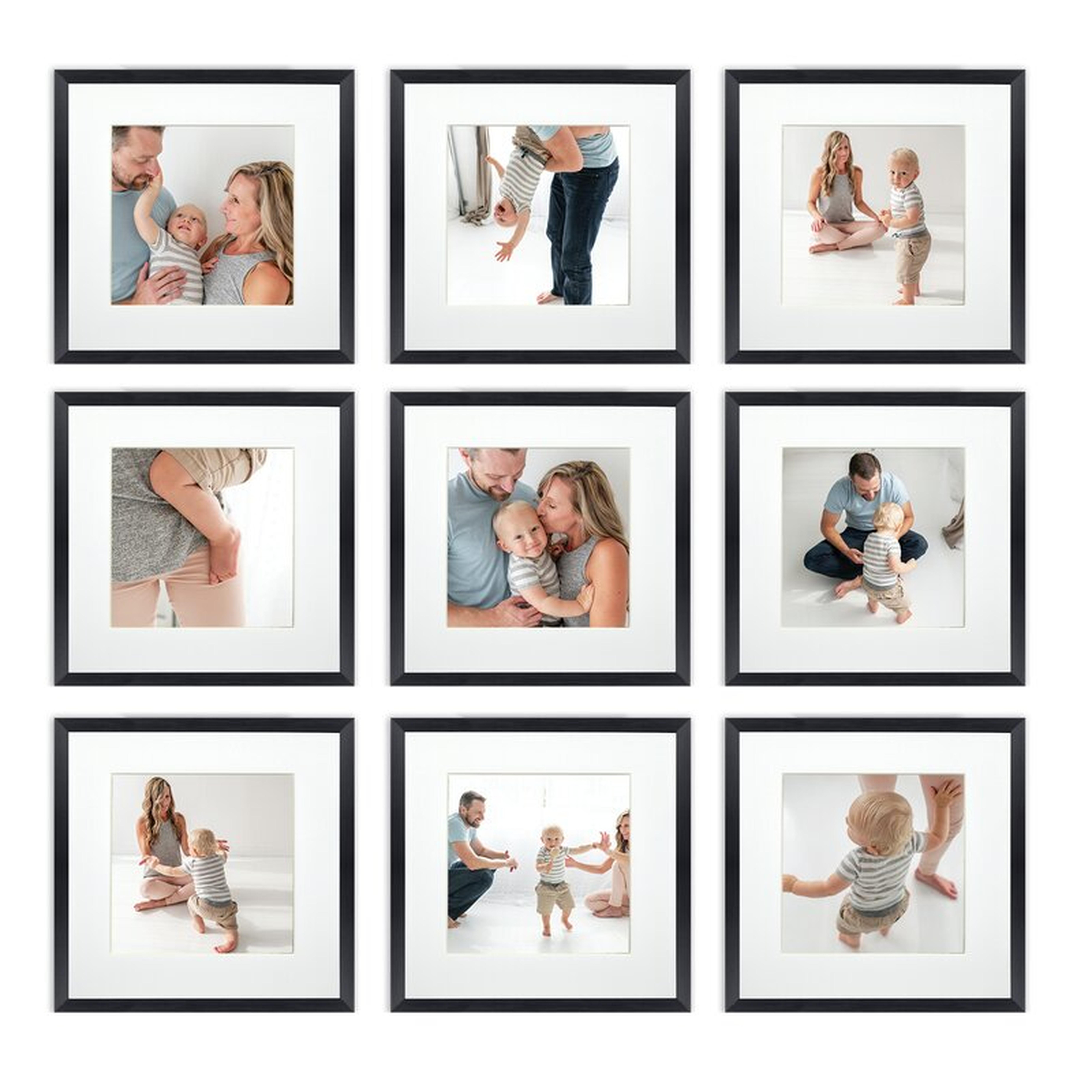 9 Piece Matted Gallery Wall Set Frame Set (Set of 9) - Wayfair