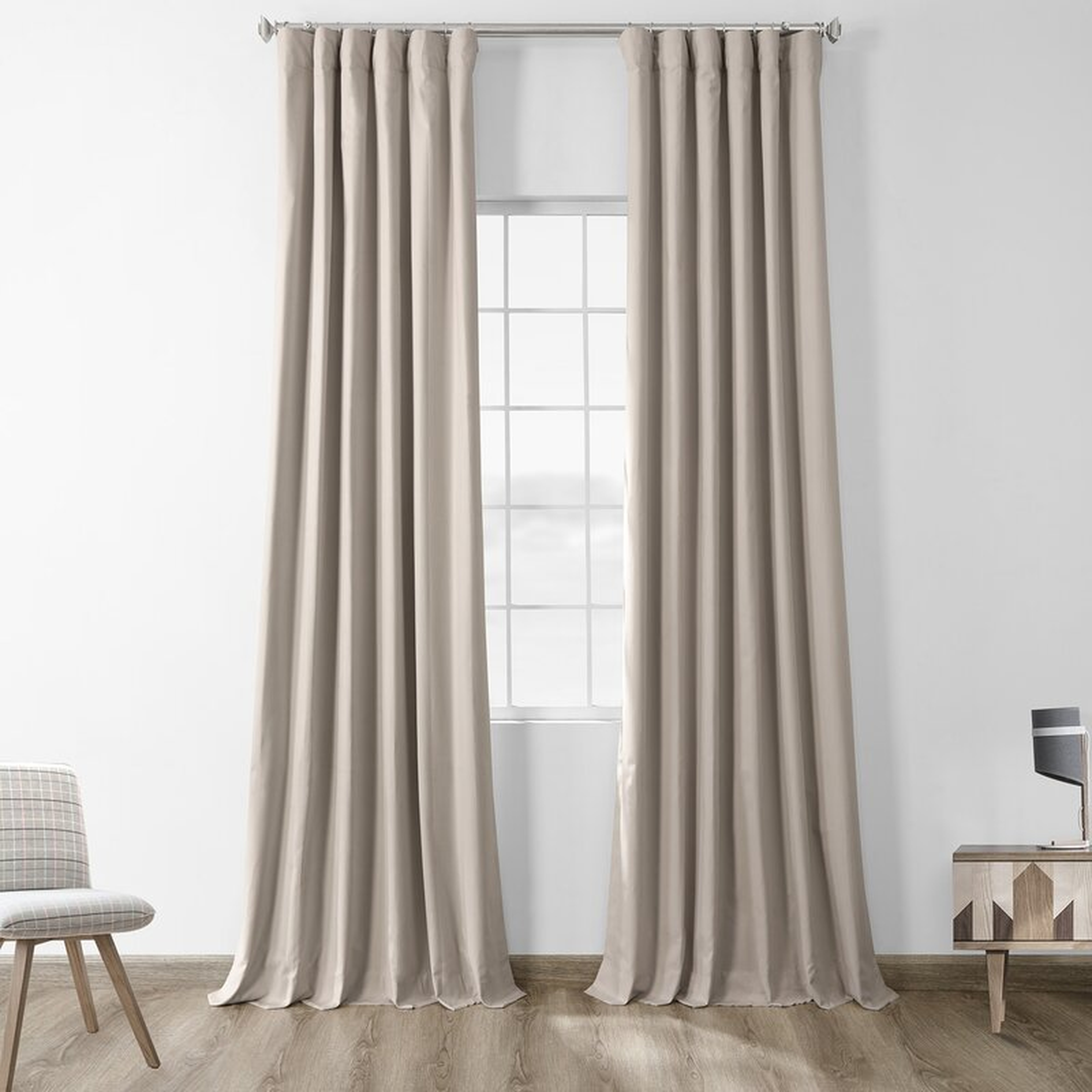 Bryce Solid Max Blackout Thermal Rod Pocket Curtains - Hazelwood Beige, 50" x 120" - Wayfair
