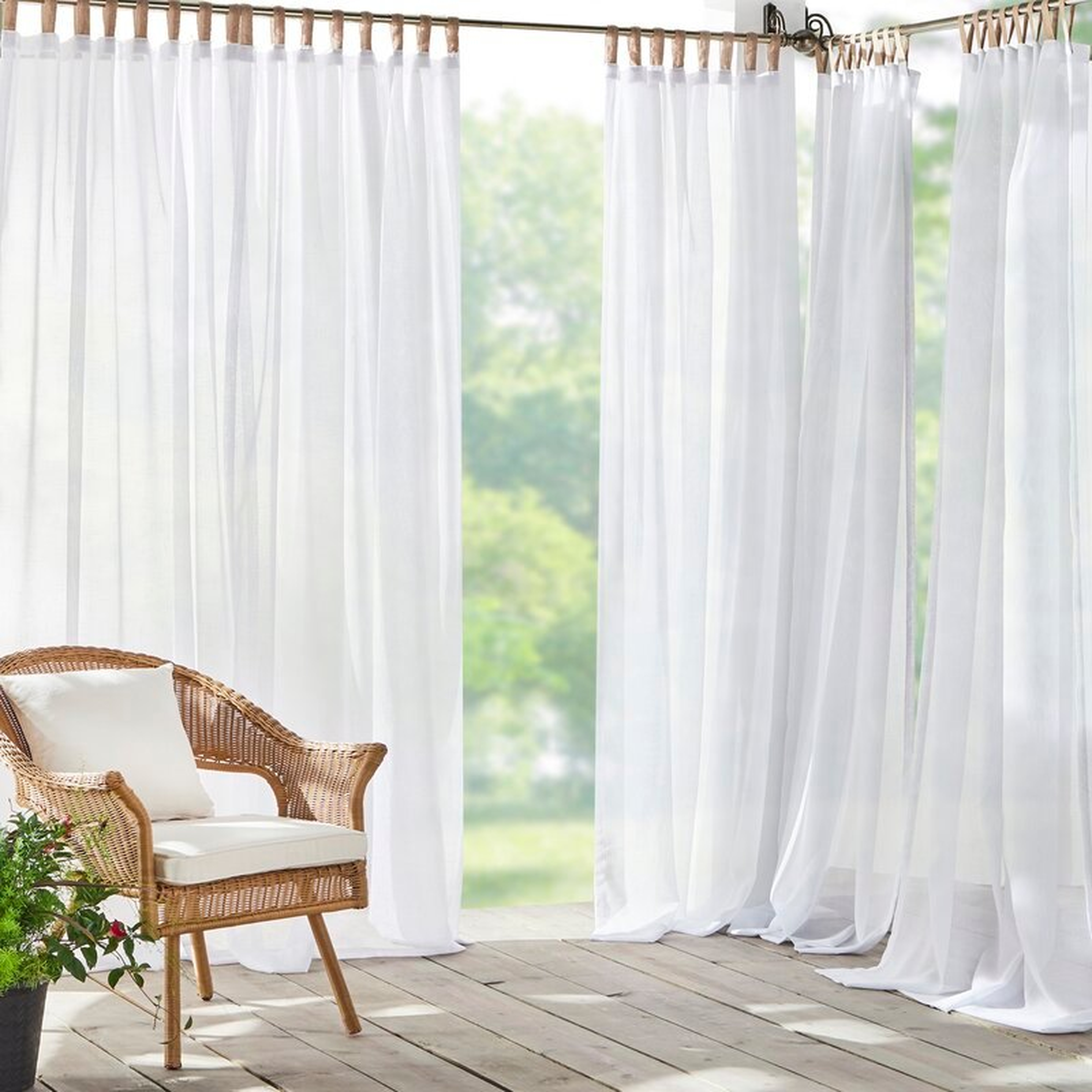 Janig Solid Sheer Tab Top Single Curtain Panel - Wayfair