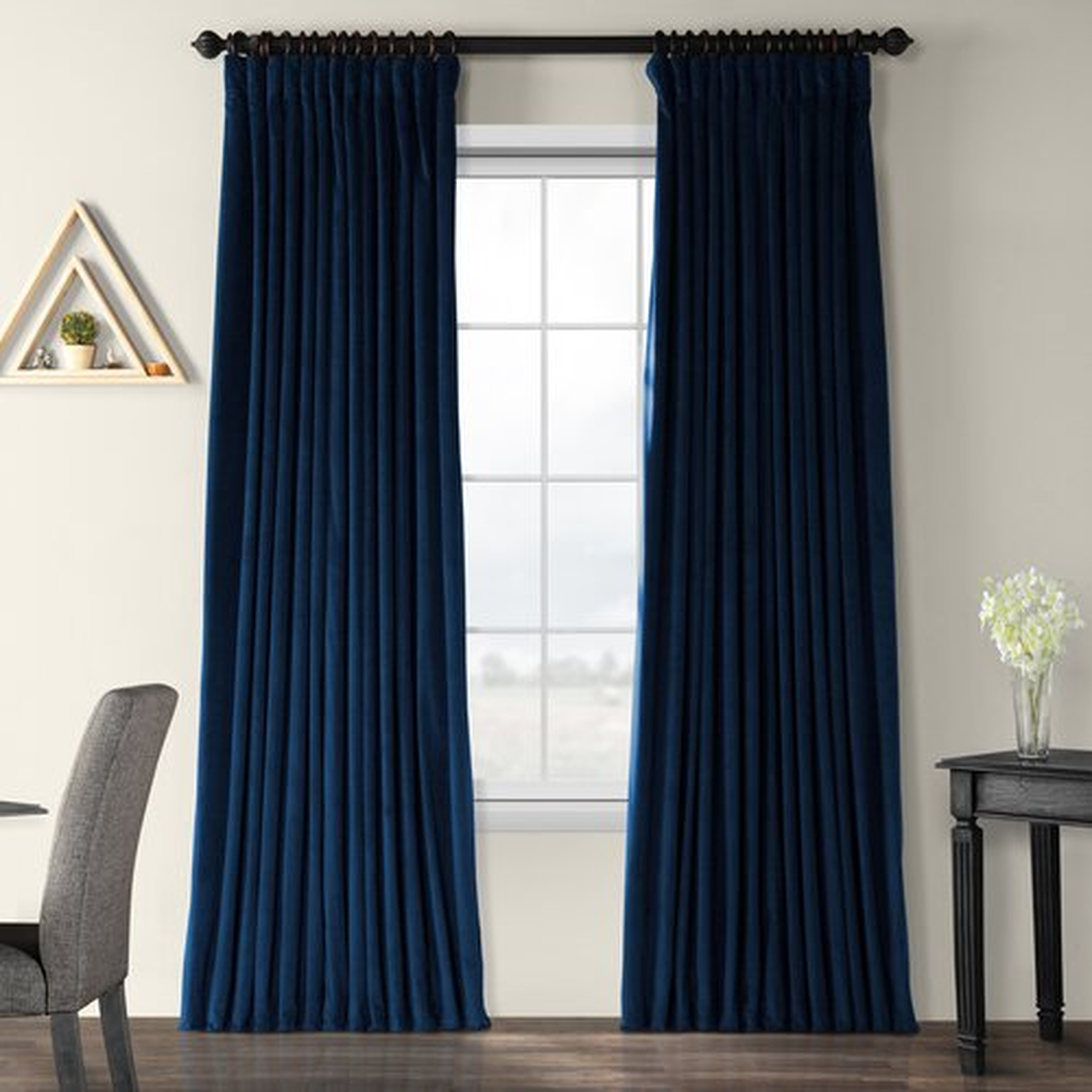Rhinehart Solid Max Blackout Thermal Tab Top Single Curtain Panel- MIDNIGHT BLUE 100" x 108" - Wayfair