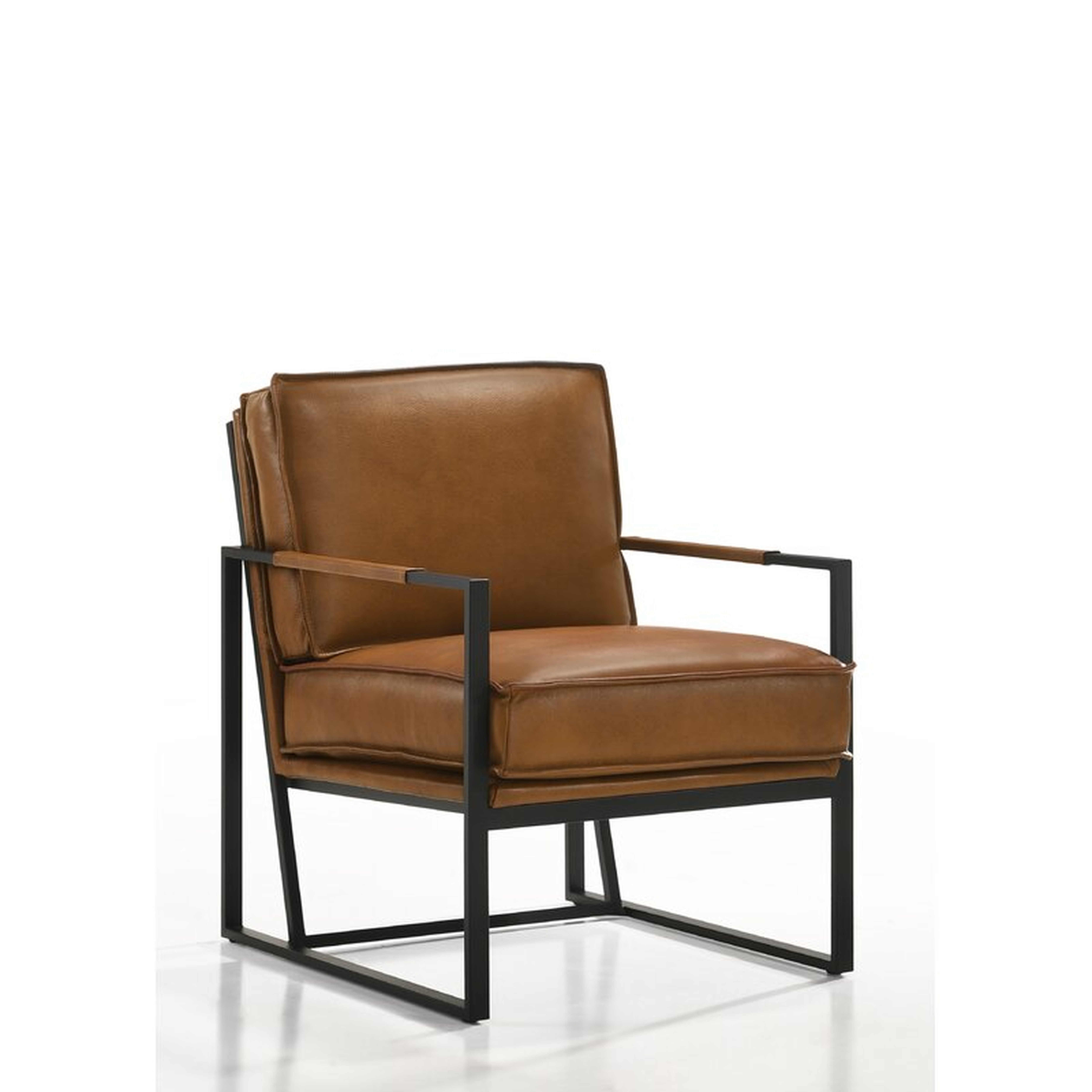 Gaines 25" W Top Grain Leather Armchair / Saddle Genuine Leather - Wayfair