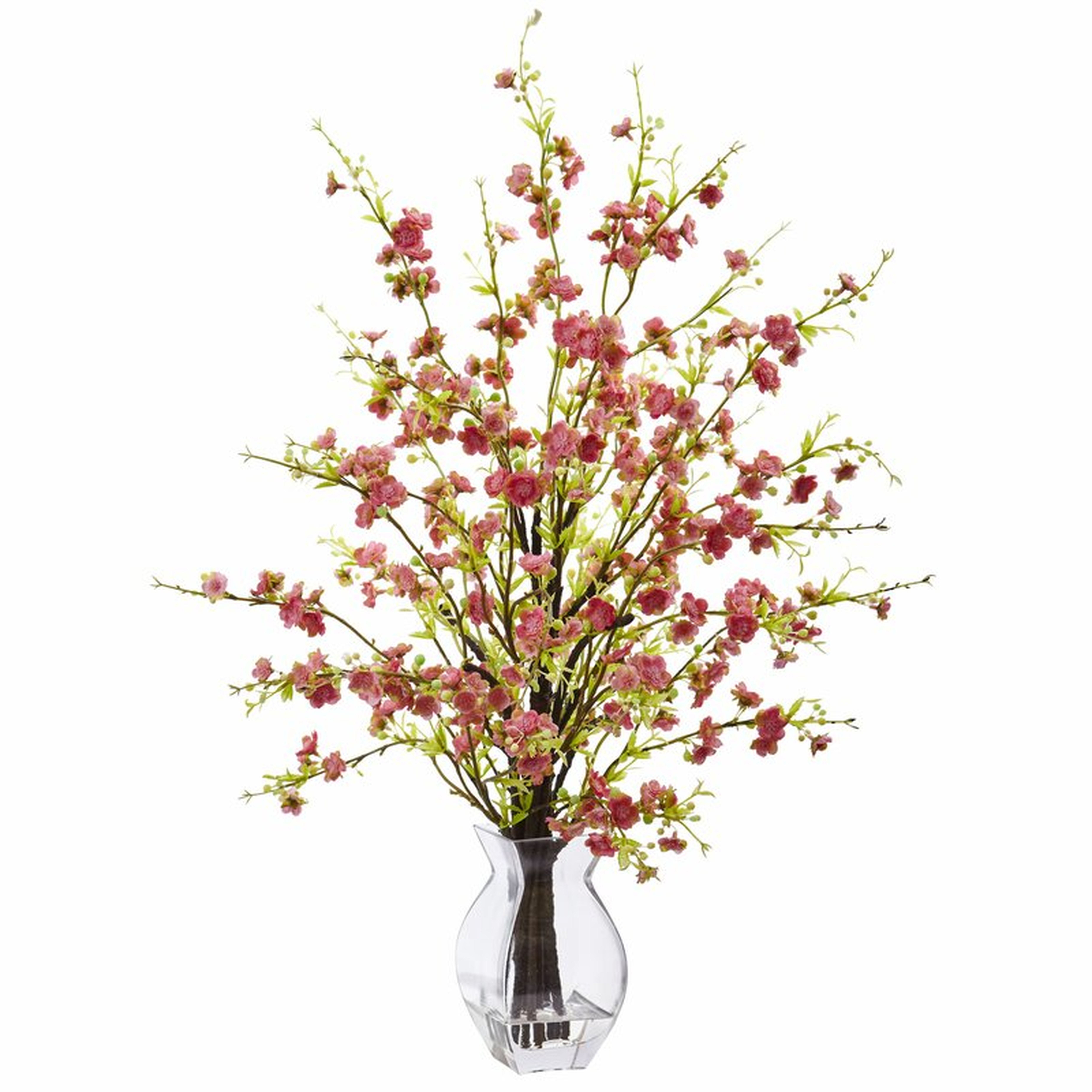 Cherry Blossom Floral Arrangements in Decorative Vase - Wayfair