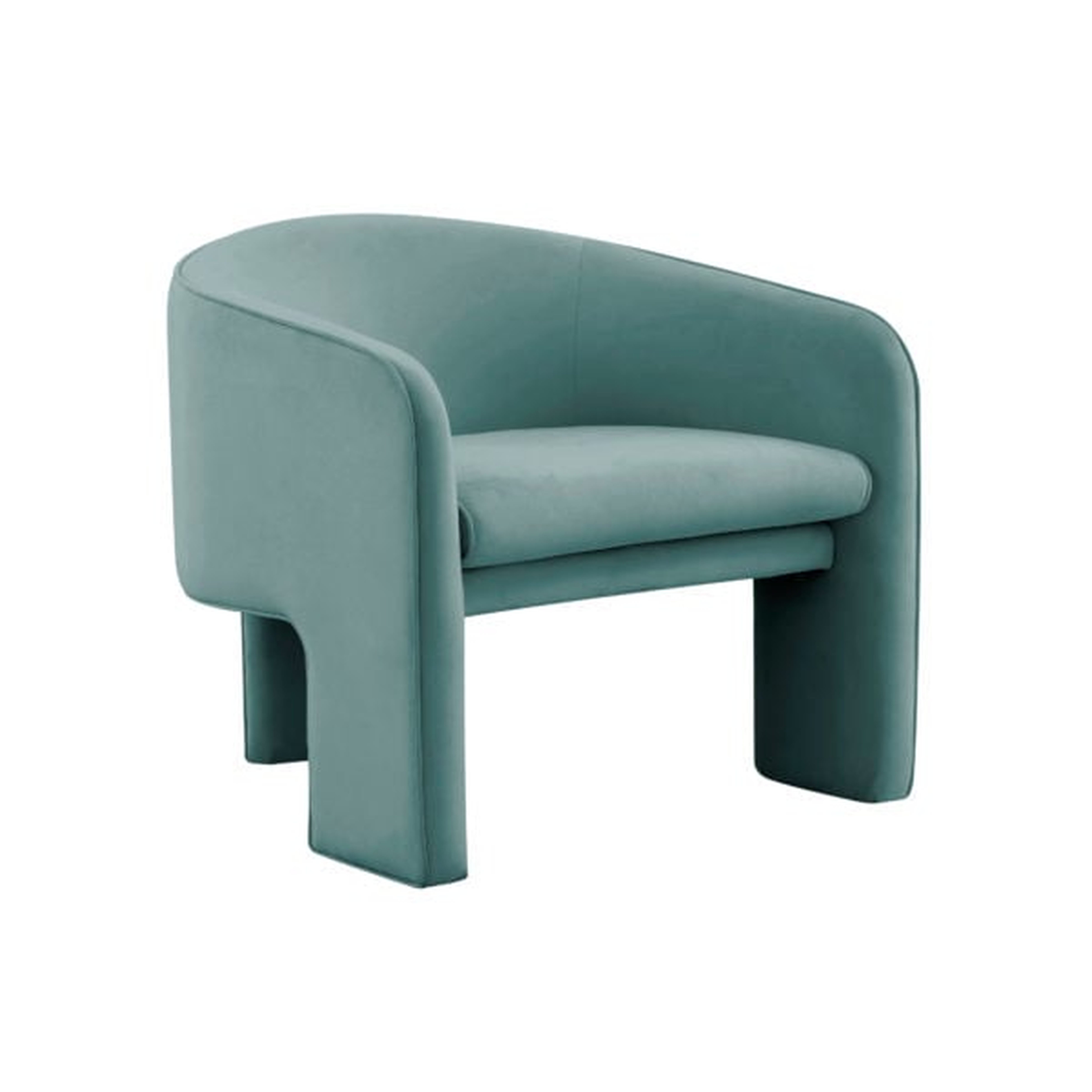 Marla Sea Blue Velvet Accent Chair - Maren Home