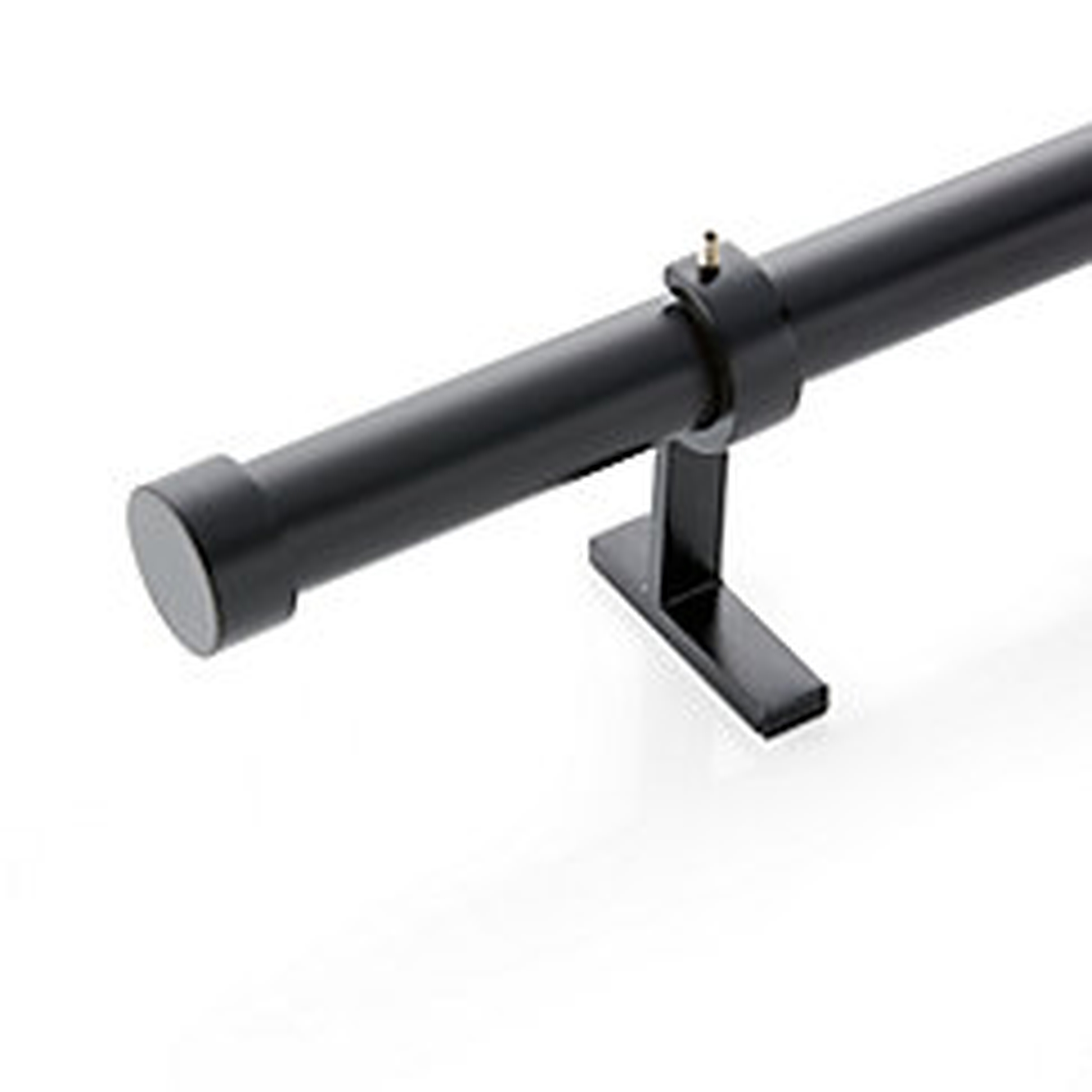 CB Matte Black End Cap and Curtain Rod Set 28"-48". - Crate and Barrel