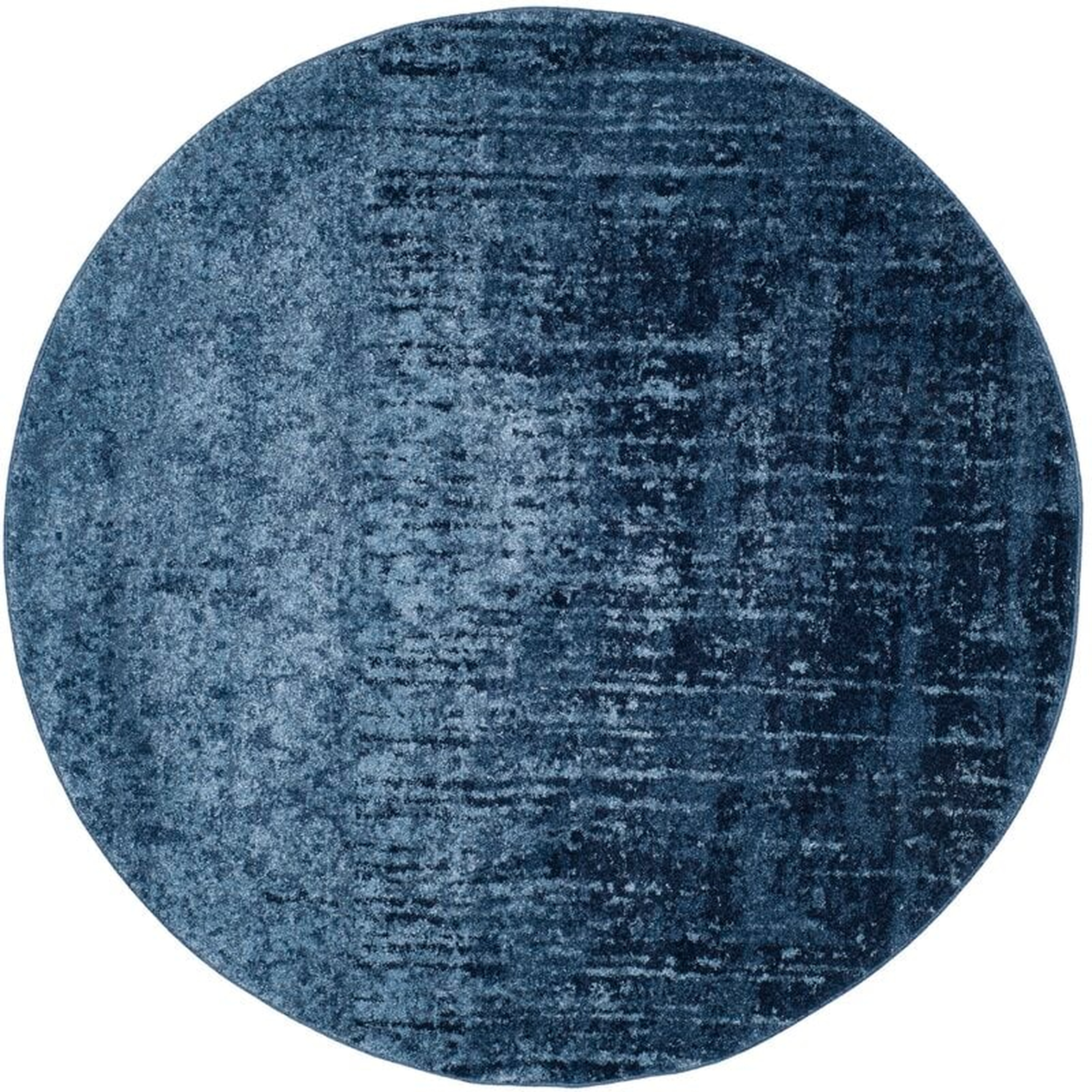 Socorro Abstract Light Blue / Blue Area Rug, round 8'x8' - Wayfair