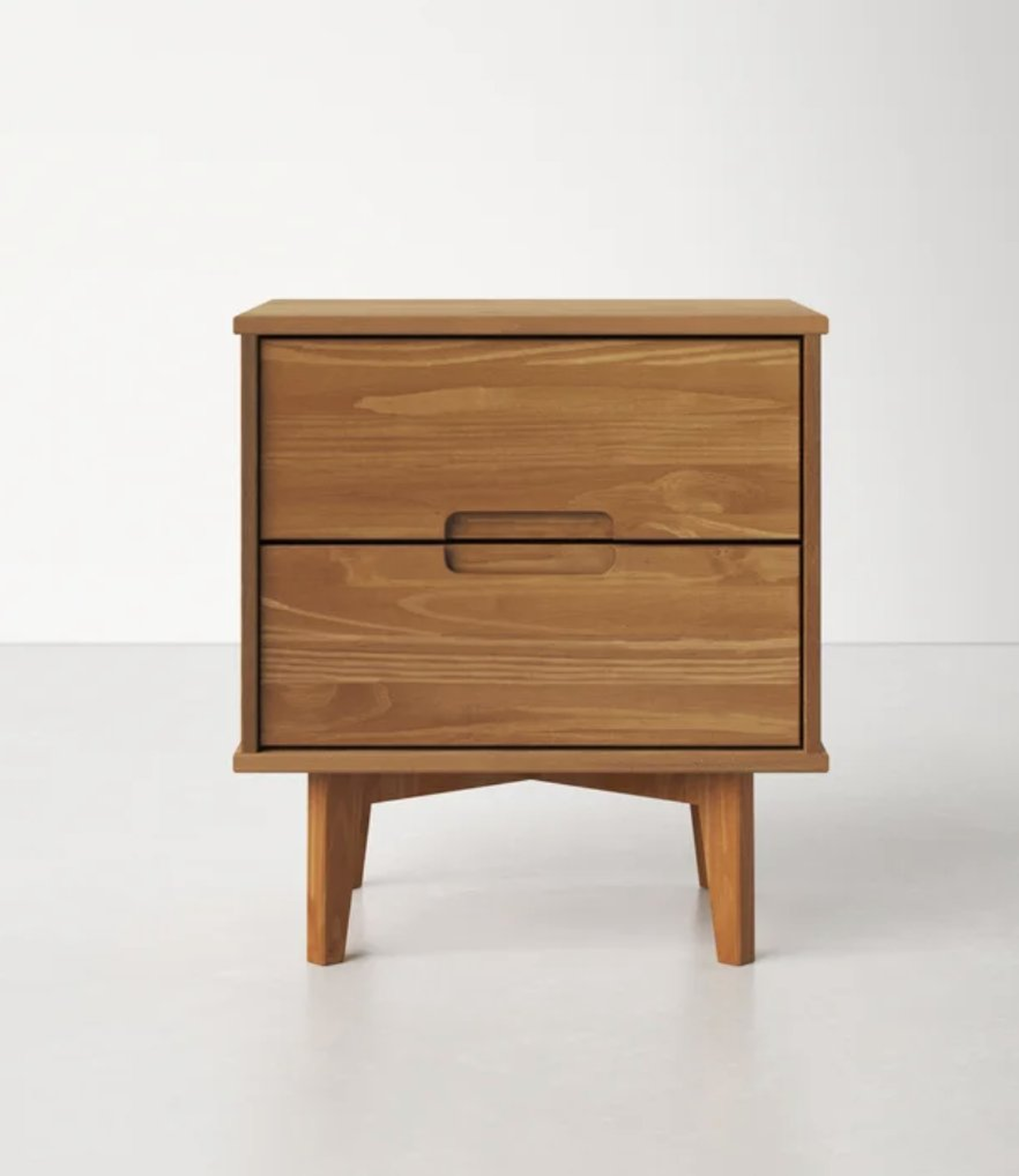 Mags 21.94'' Tall 2 - Drawer Solid Wood Nightstand in Caramel - Wayfair