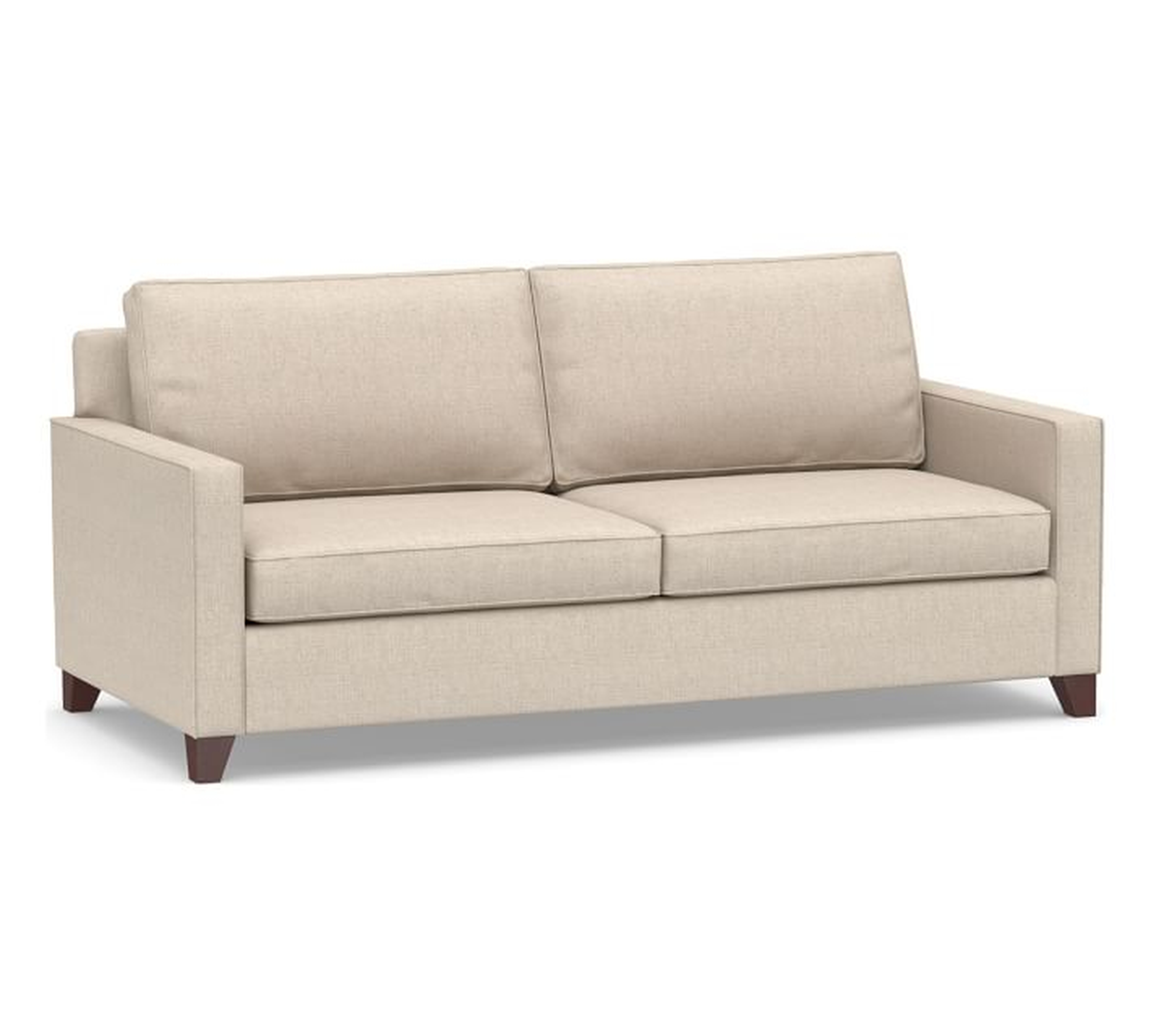 Cameron Square Arm Upholstered Deep Seat Grand Sofa 2-Seater 95", Polyester Wrapped Cushions, Performance Everydaylinen(TM) Oatmeal - Pottery Barn