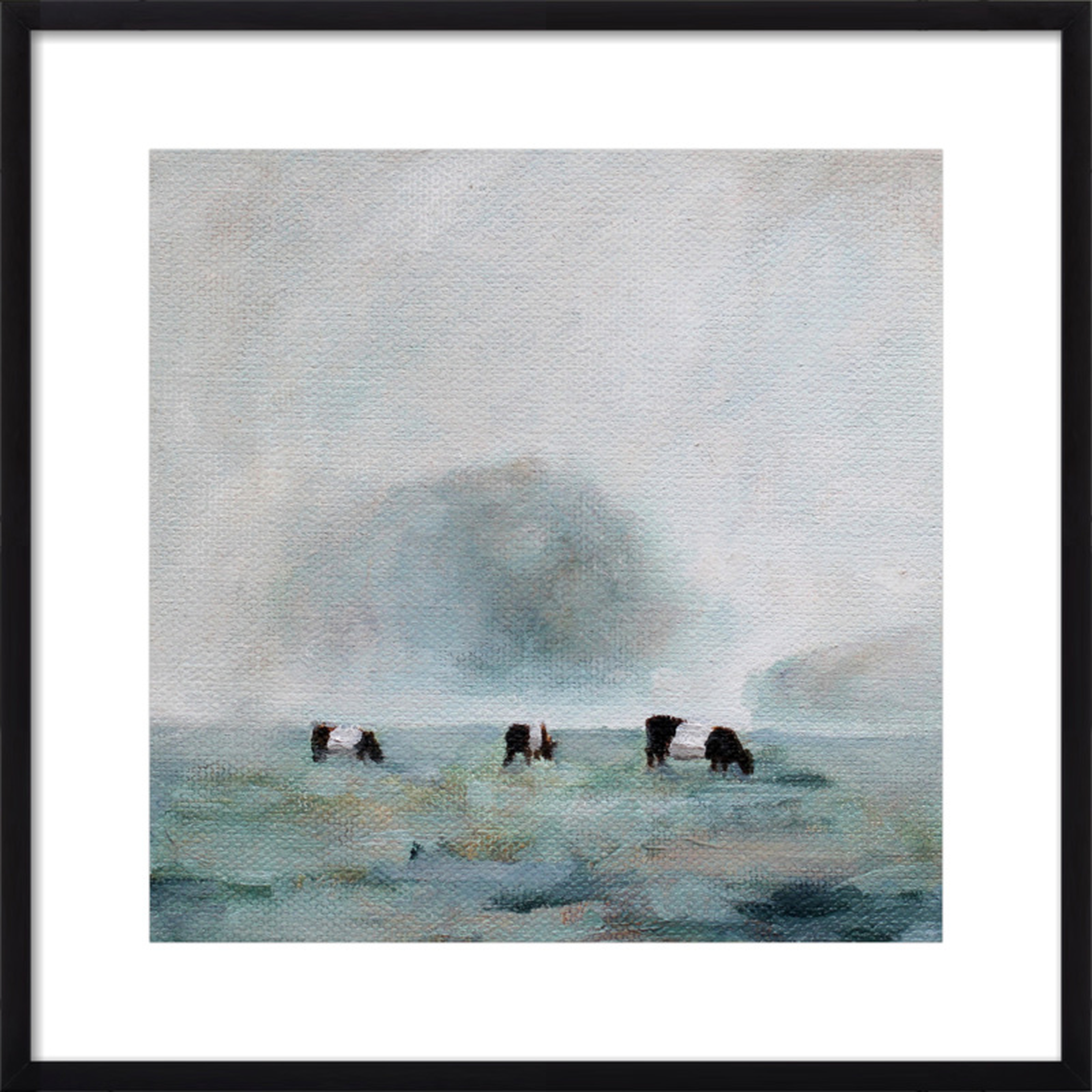Cows in Fog, 27" x 27" - Artfully Walls