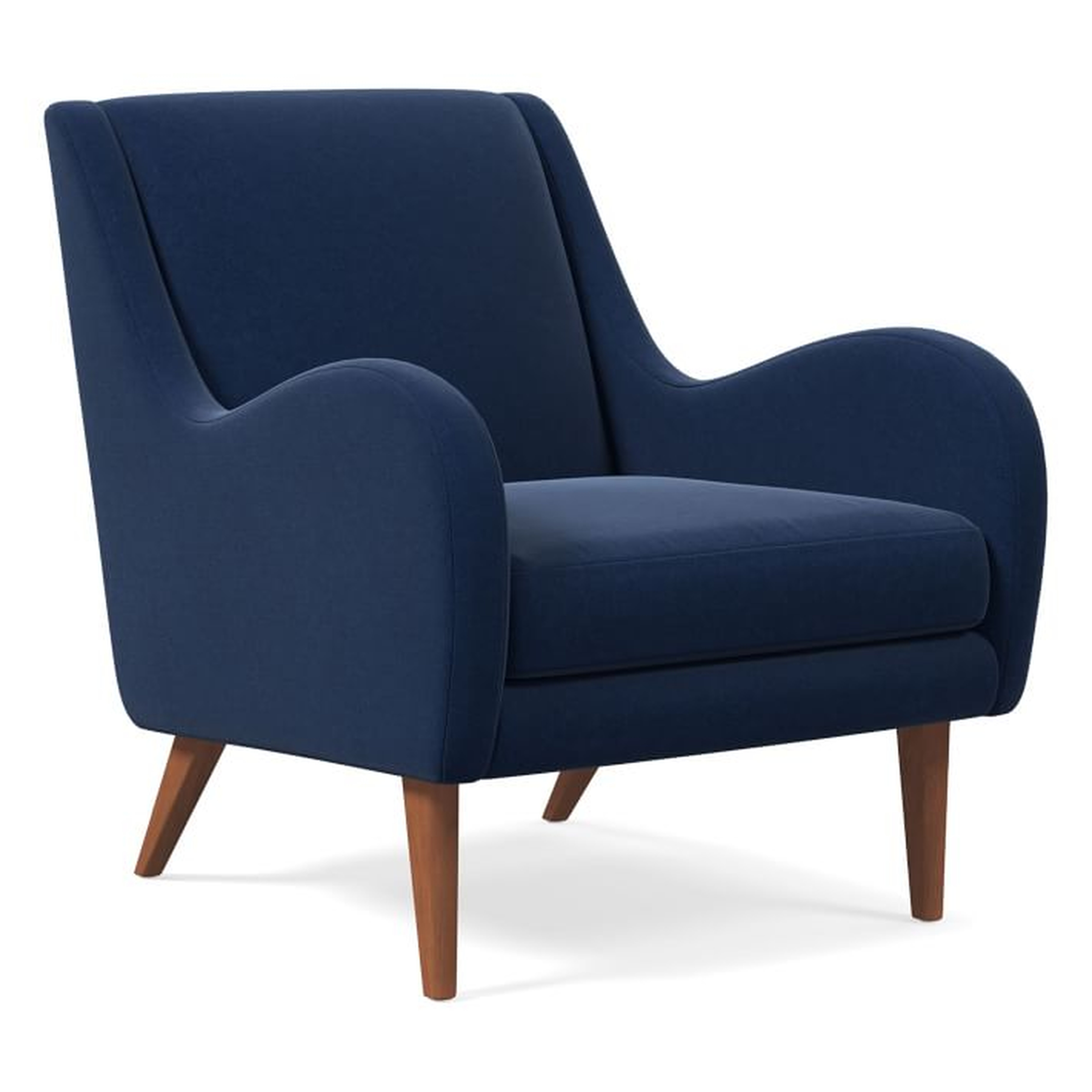Sebastian Chair, Color: Performance Velvet, Ink Blue - West Elm