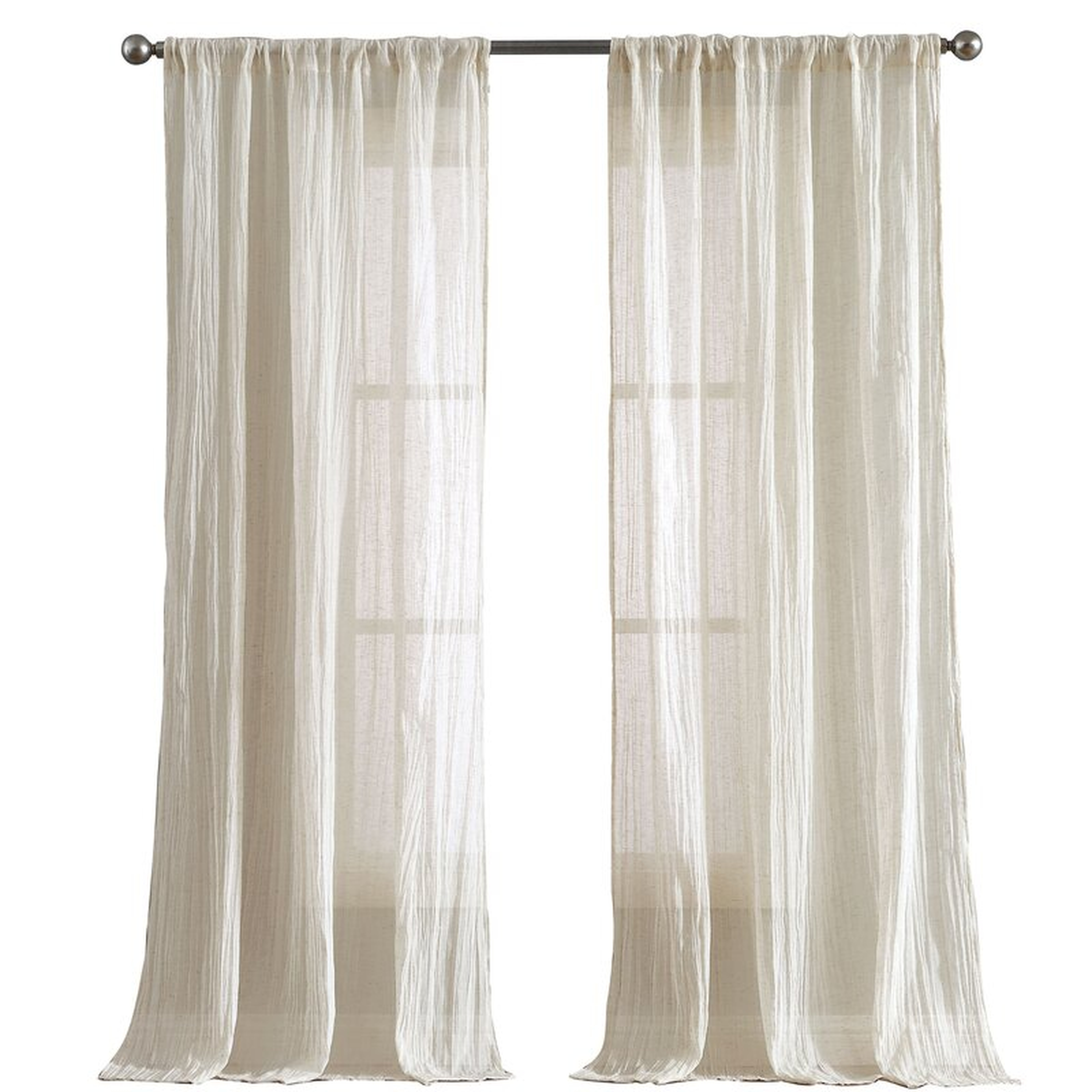 French Connection Charter Crushed Window Solid Semi-Sheer Curtain Panels (Set of 2) - Wayfair