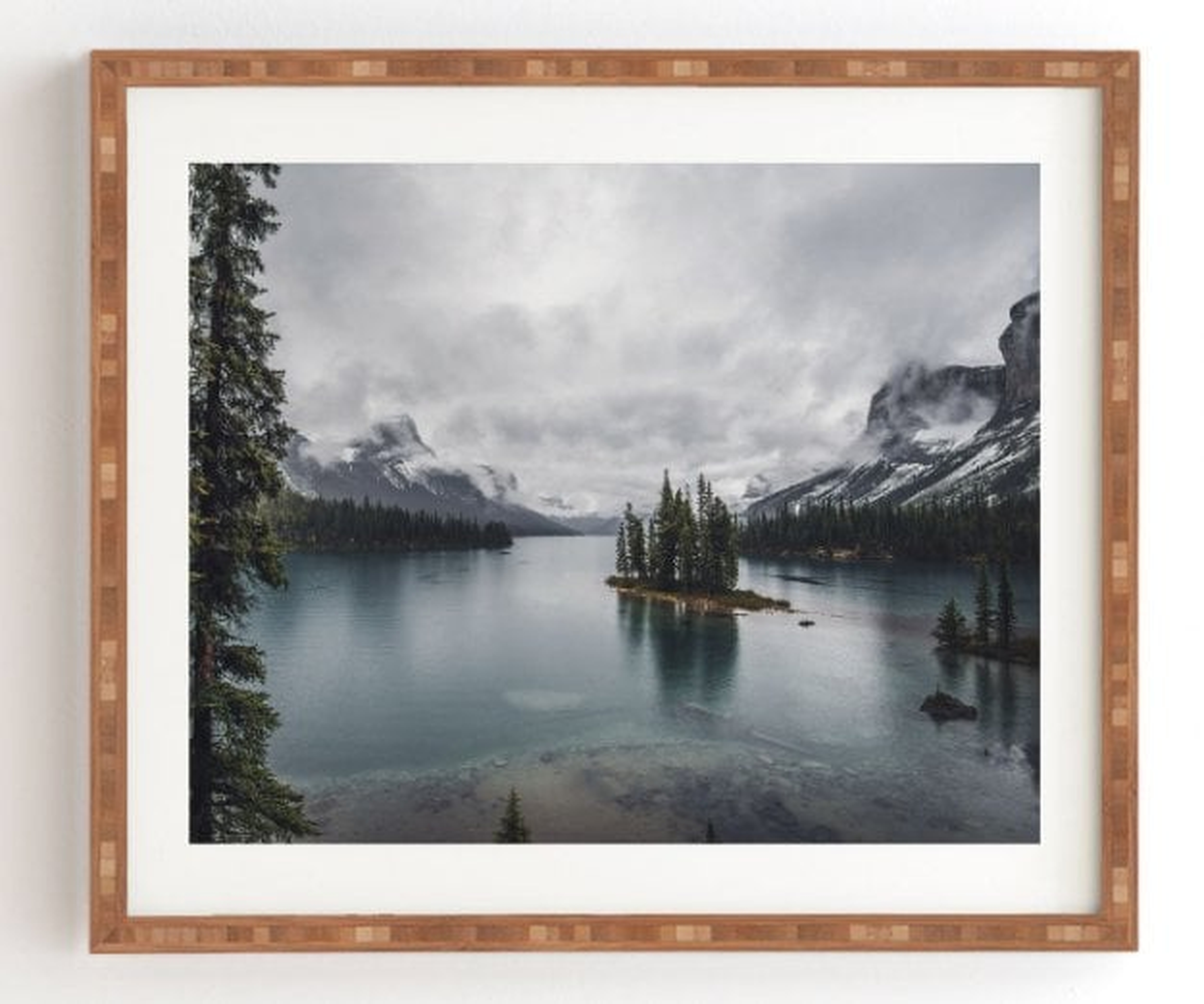 Maligne Lake - Bamboo Frame - 14" x 16.5" - Wander Print Co.