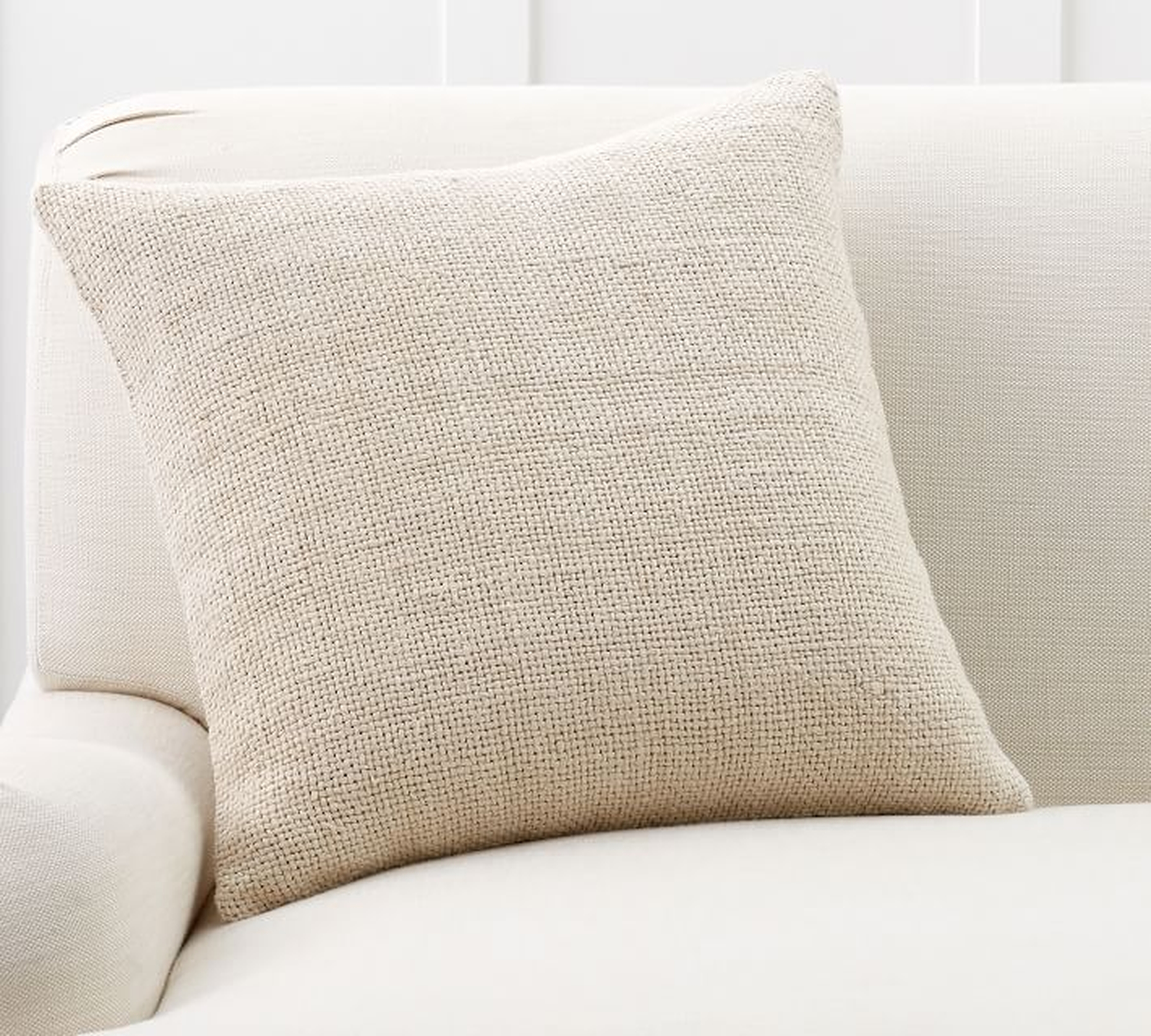 Faye Linen Textured Pillow Cover, 20" x 20", Flax - Pottery Barn