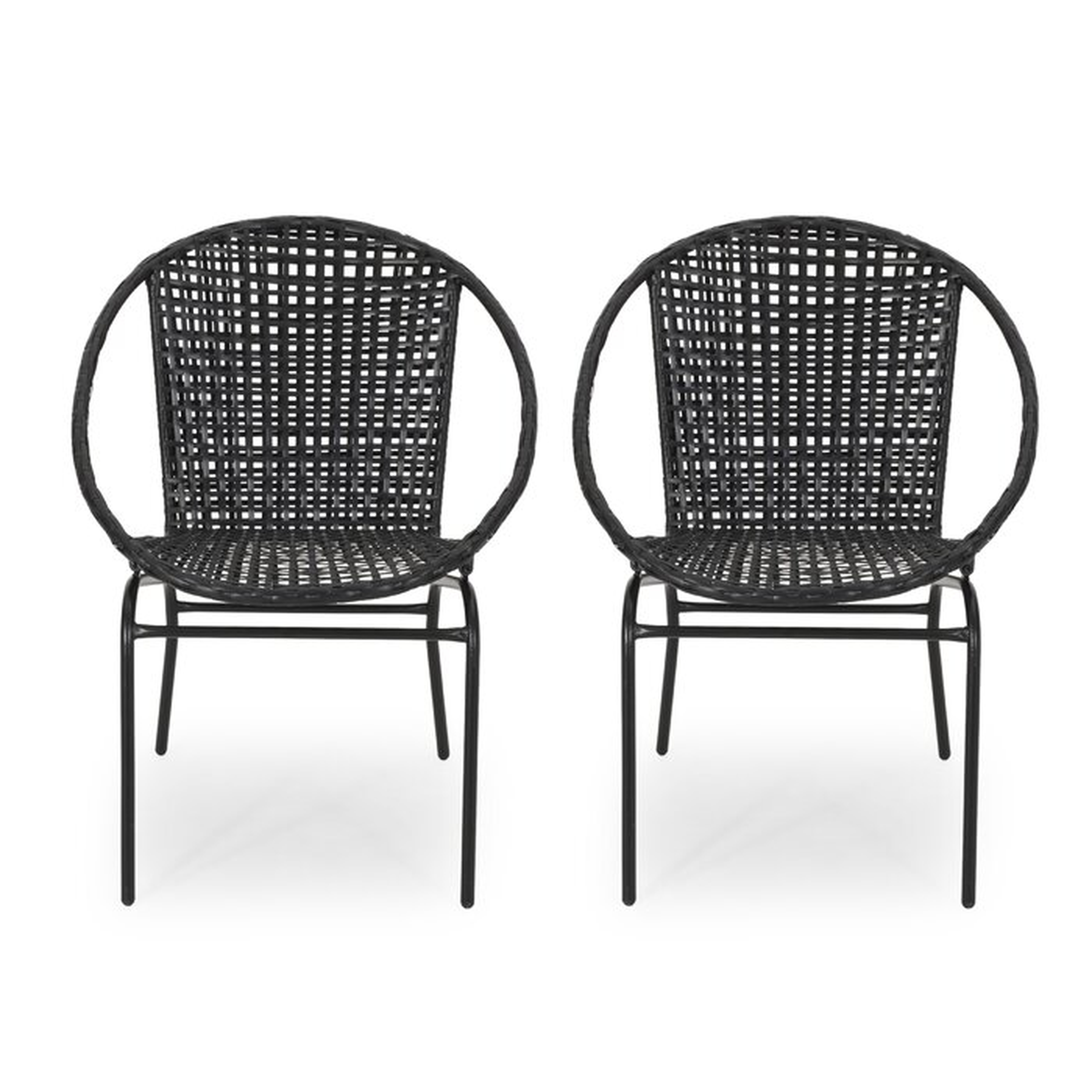 Desdemona Outdoor Modern Patio Chair (Set of 2) - Wayfair