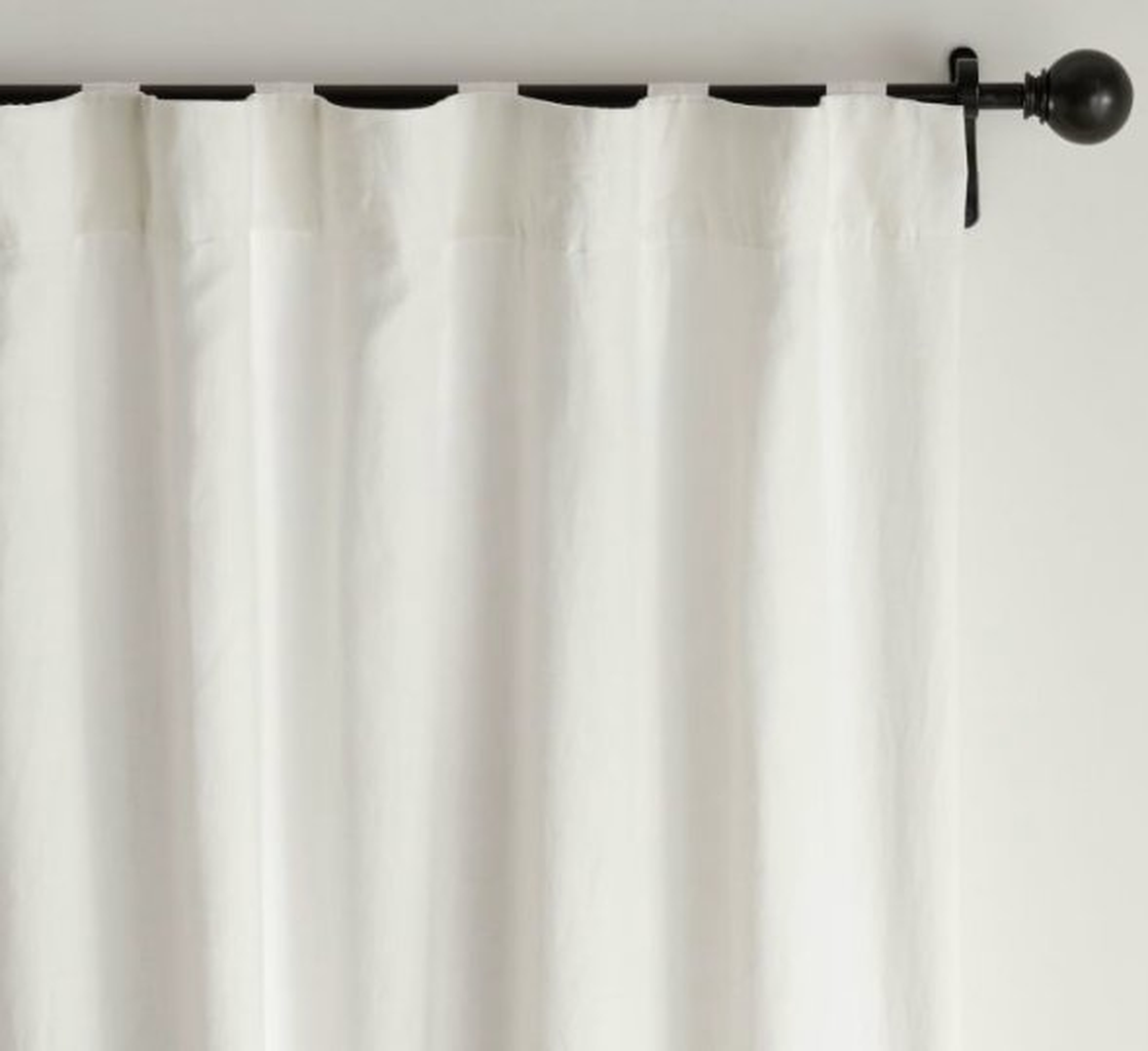 Belgian Flax Linen Blackout Curtain 50 x 108", White - Pottery Barn
