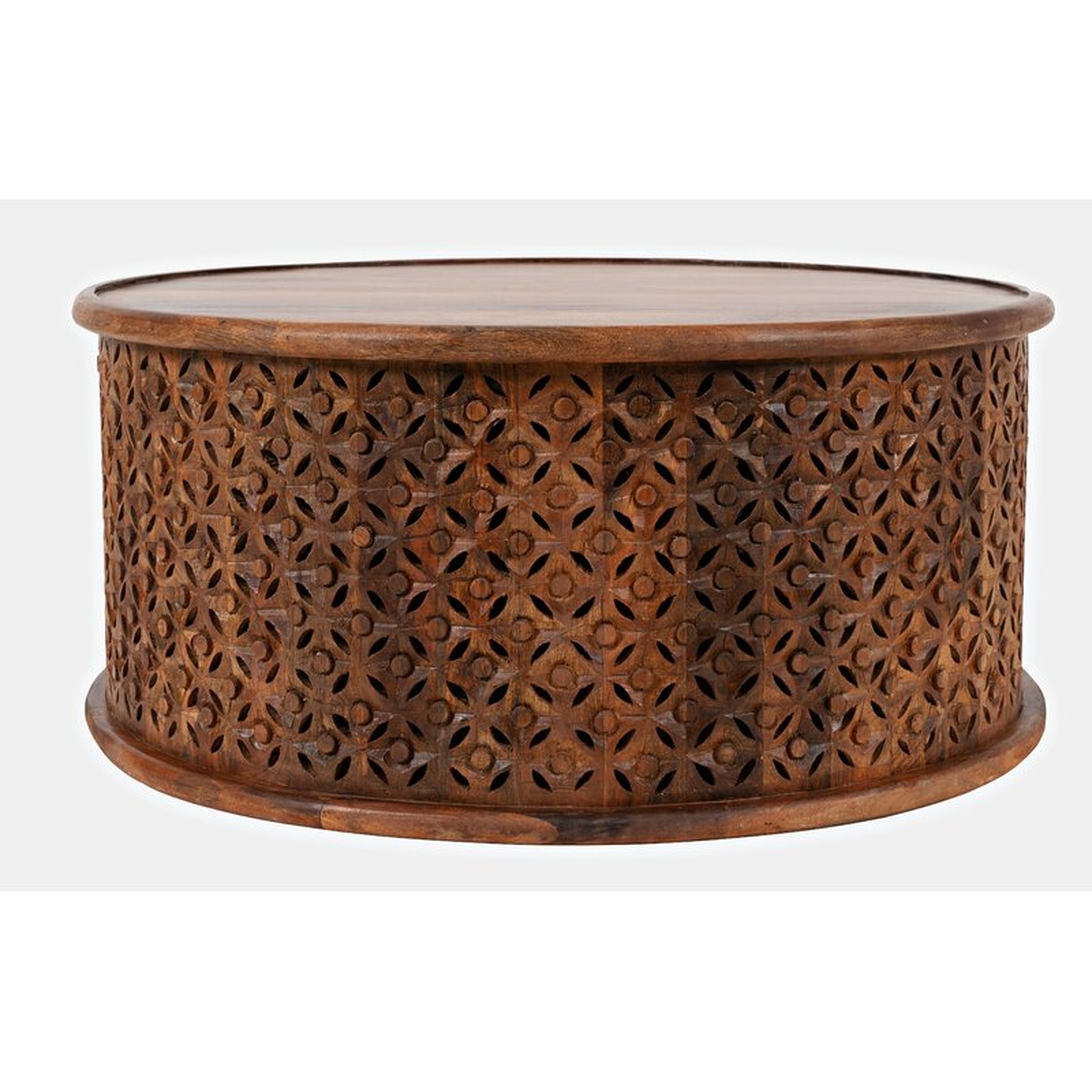 Zavier Solid Wood Drum Coffee Table - Wayfair