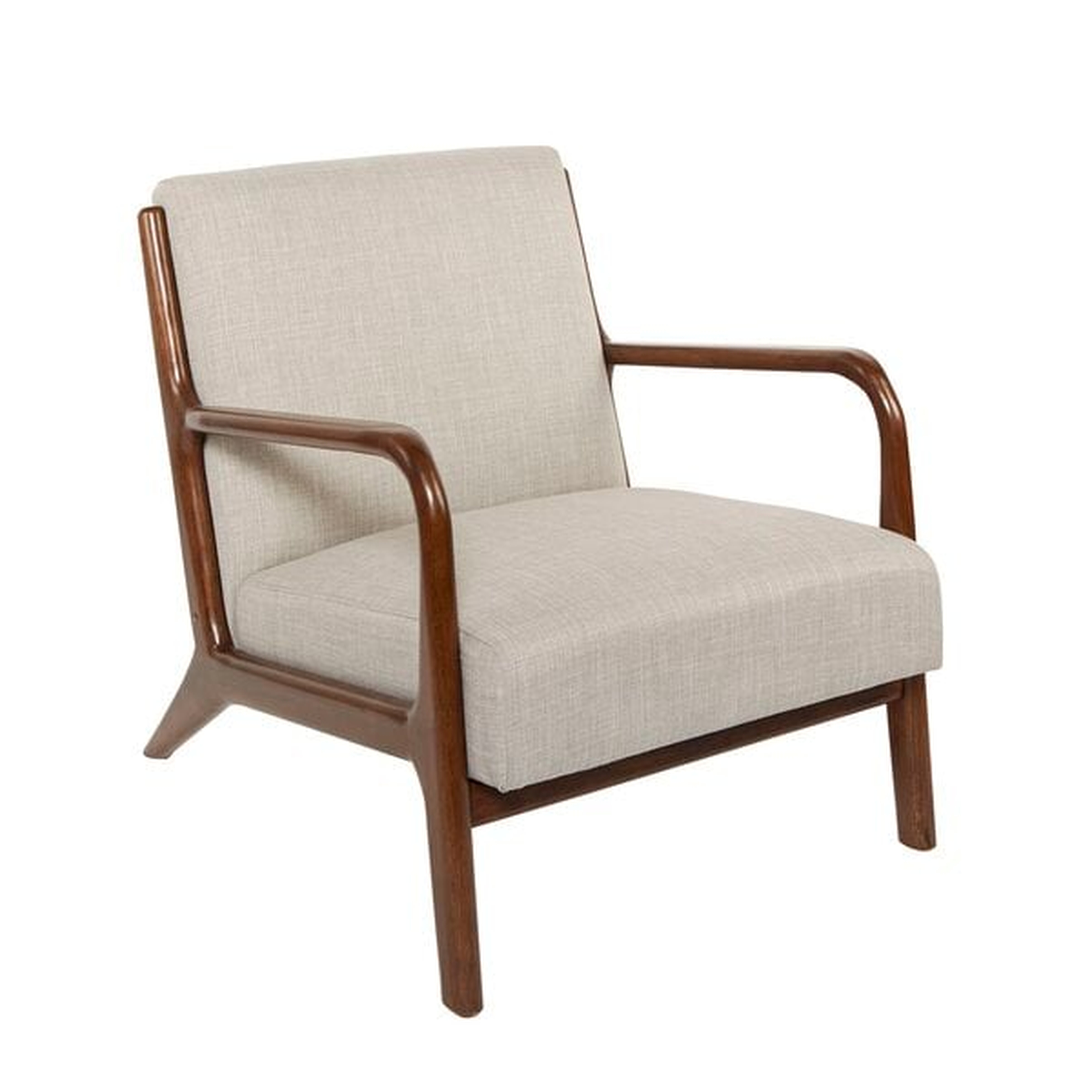 Blomkest Wood and Upholstered Mid Century Accent Chair - Wayfair