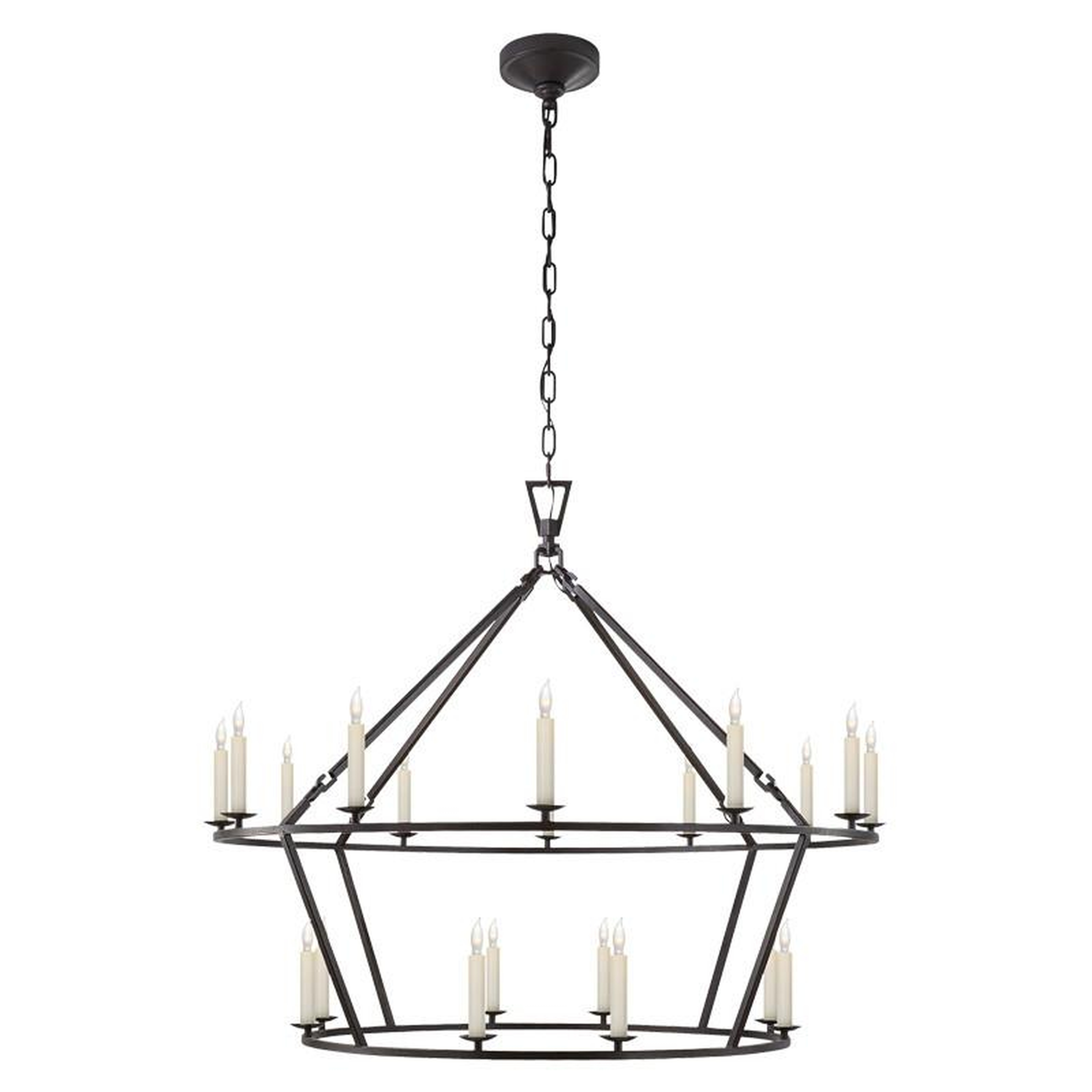 DARLANA TWO-TIERED RING LARGE CHANDELIER - AGED IRON - McGee & Co.