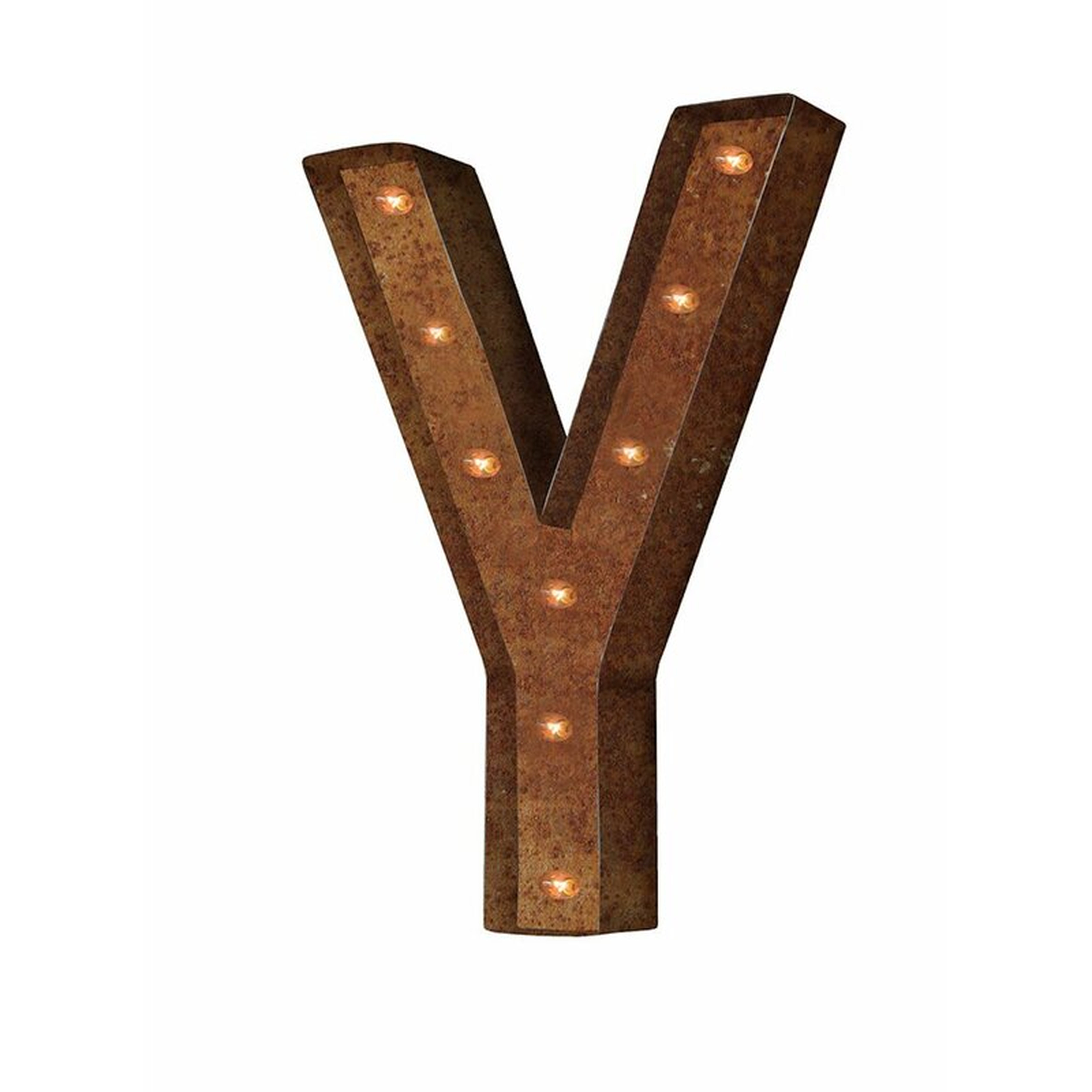 Alphabet Letter Steel Marquee Sign Wall - LETTER Y - Wayfair