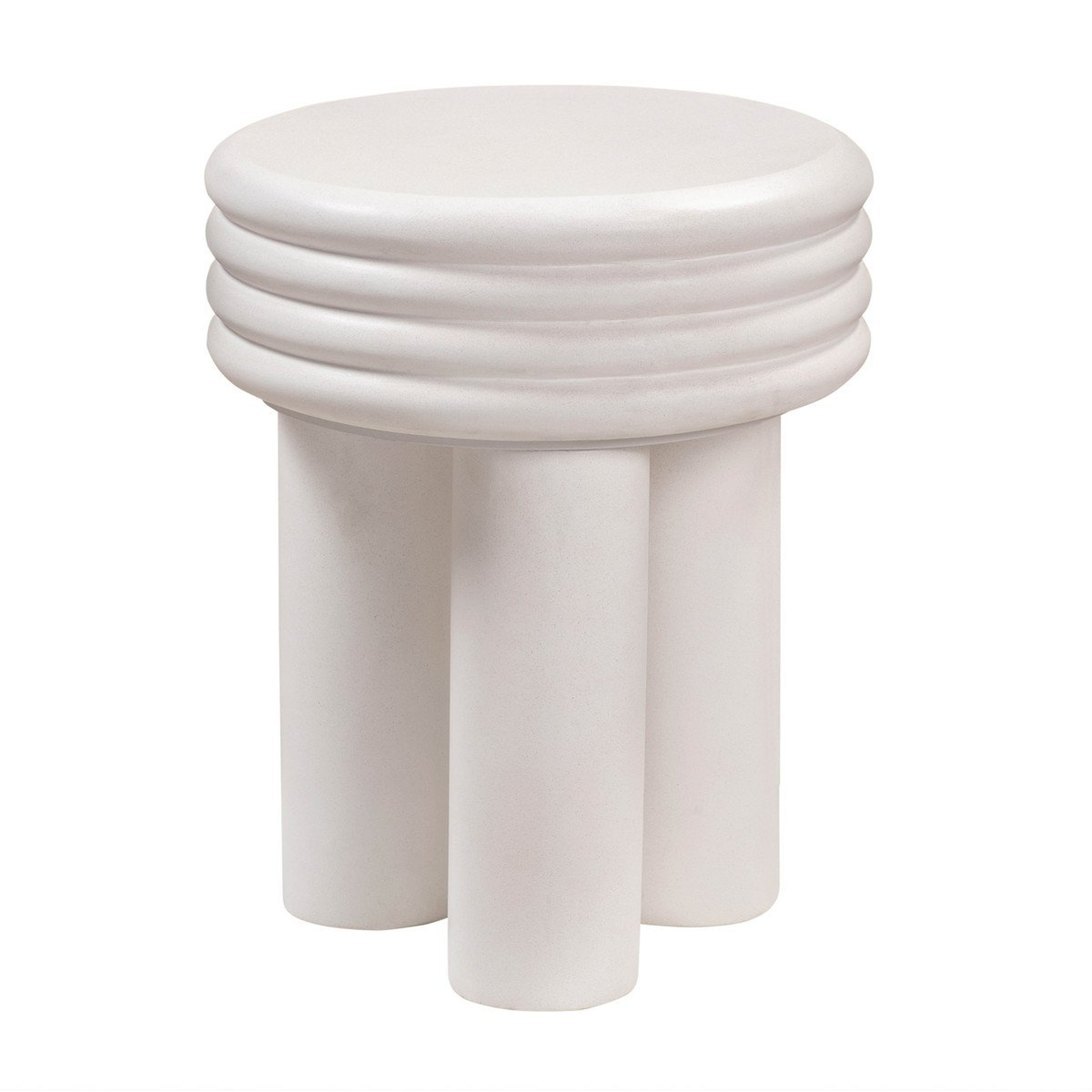 Delta Ivory Concrete Side Table - TOV FURNITURE