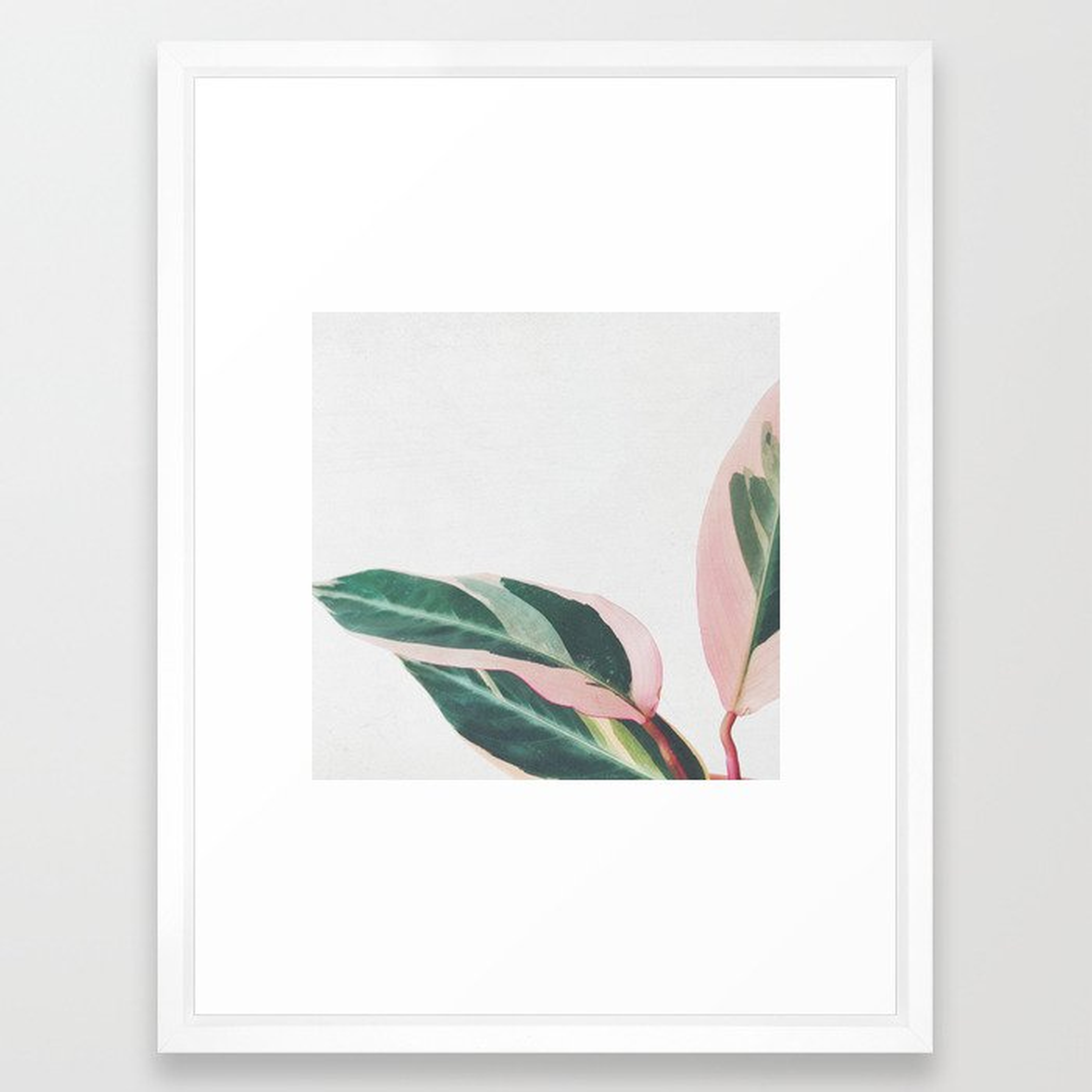 Pink Leaves II Framed Art Print by Cassiabeck - Vector White - 20'' x 26'' - Society6