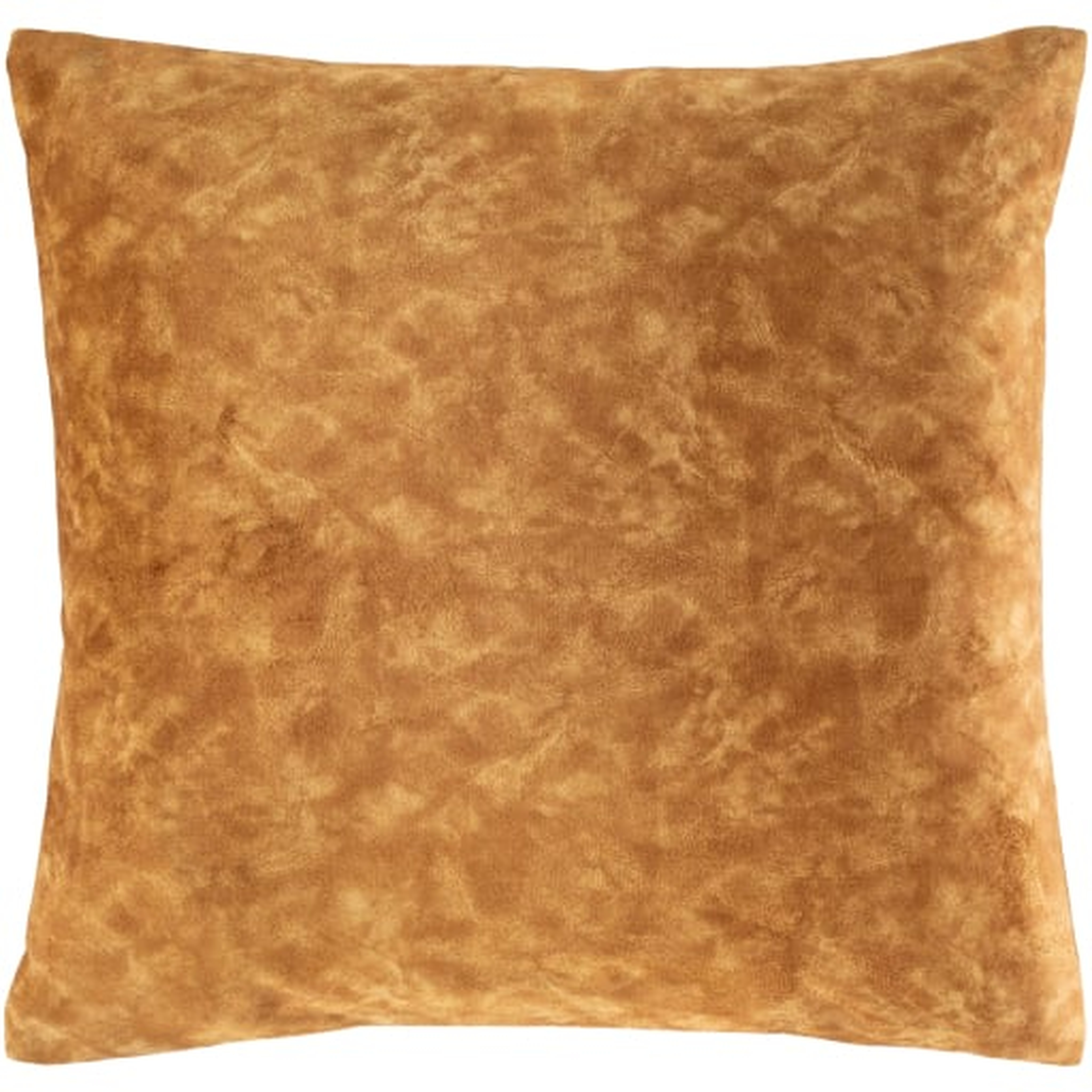 Fine Velvet Pillow, Tan, 20" x 20" - Havenly Essentials