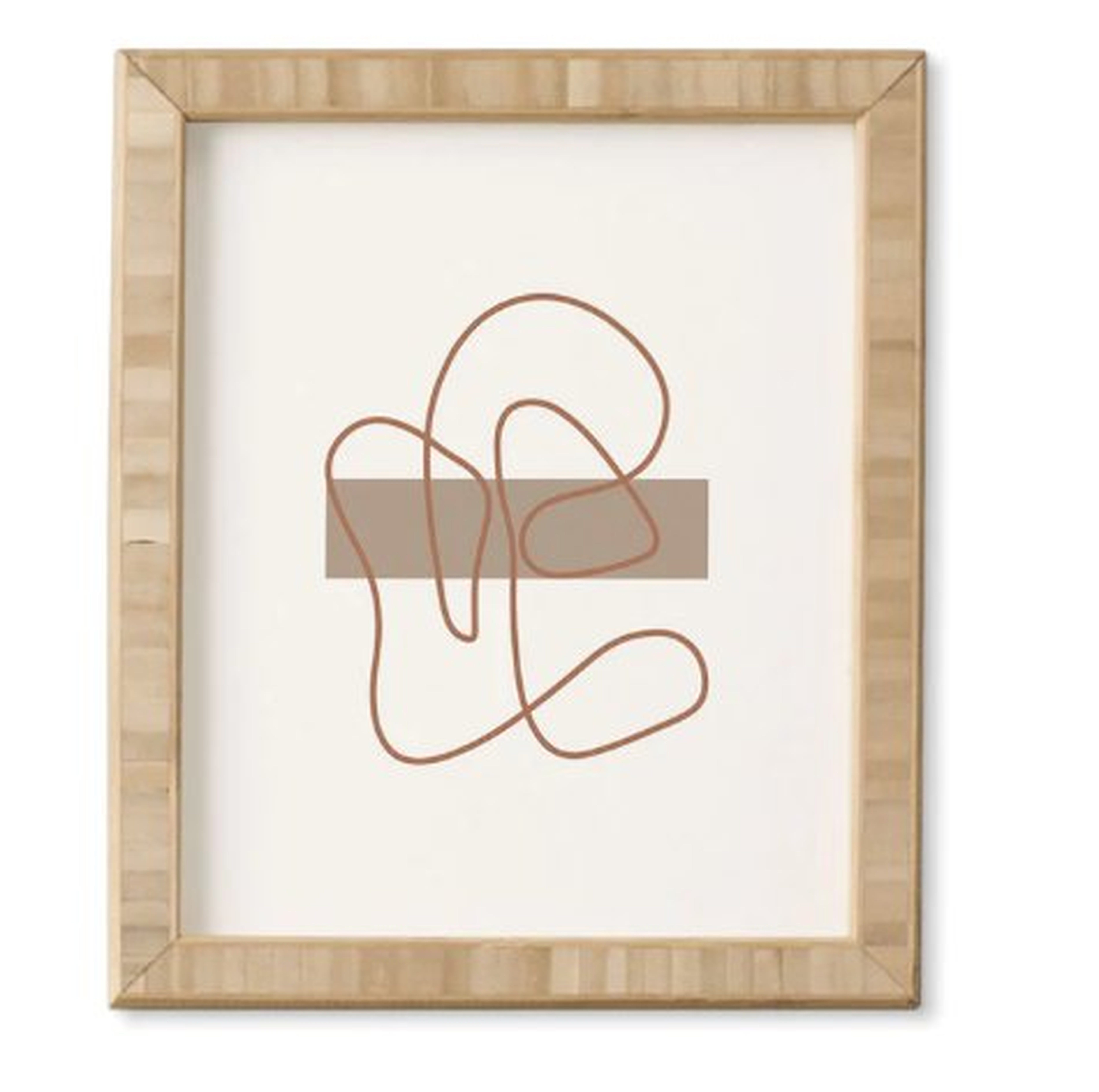 Abstract Line Neutral by Mambo Art Studio - Framed Wall Art Basic Gold 8" x 9.5" - Wander Print Co.