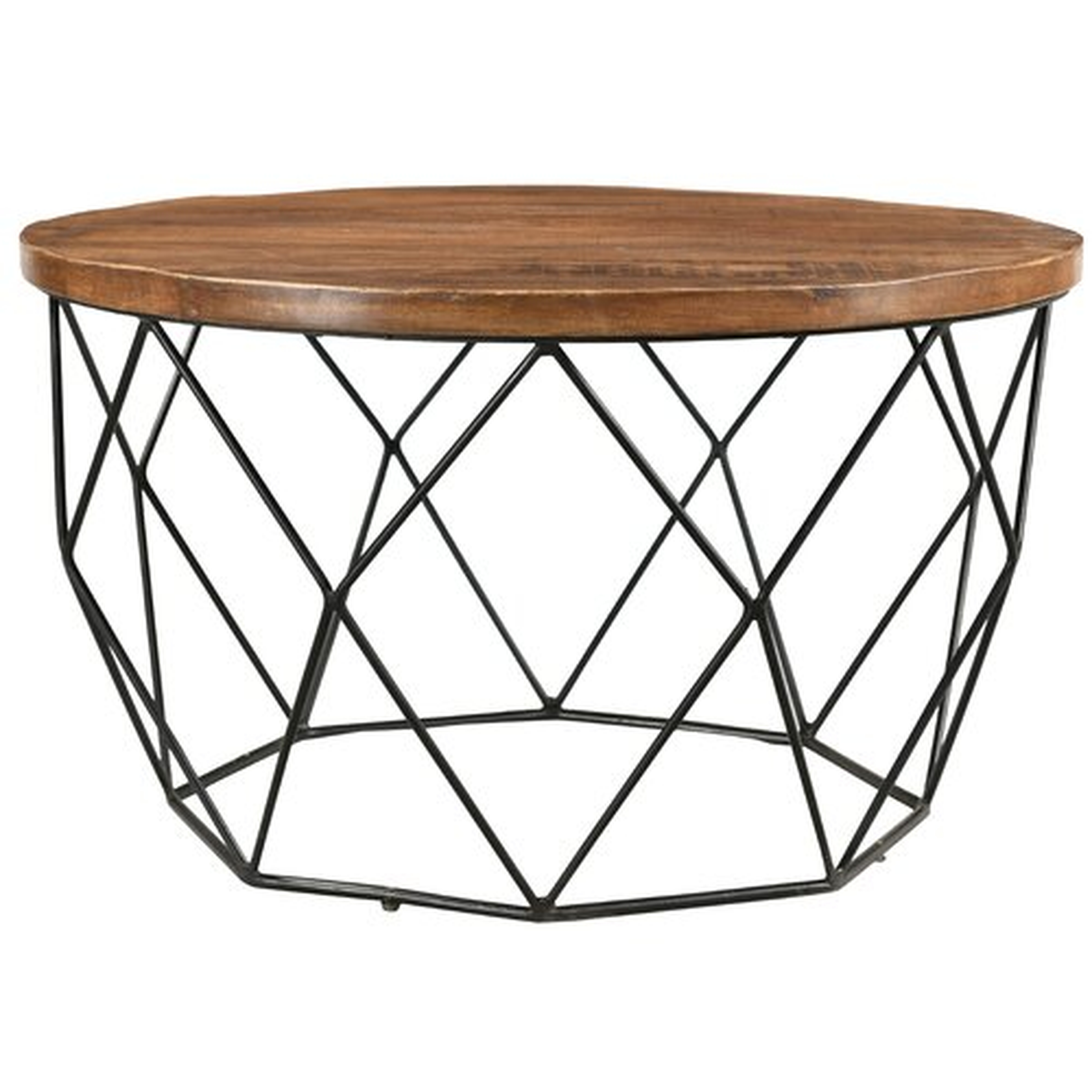Fatima Round Cocktail Table with Tray Top - Wayfair