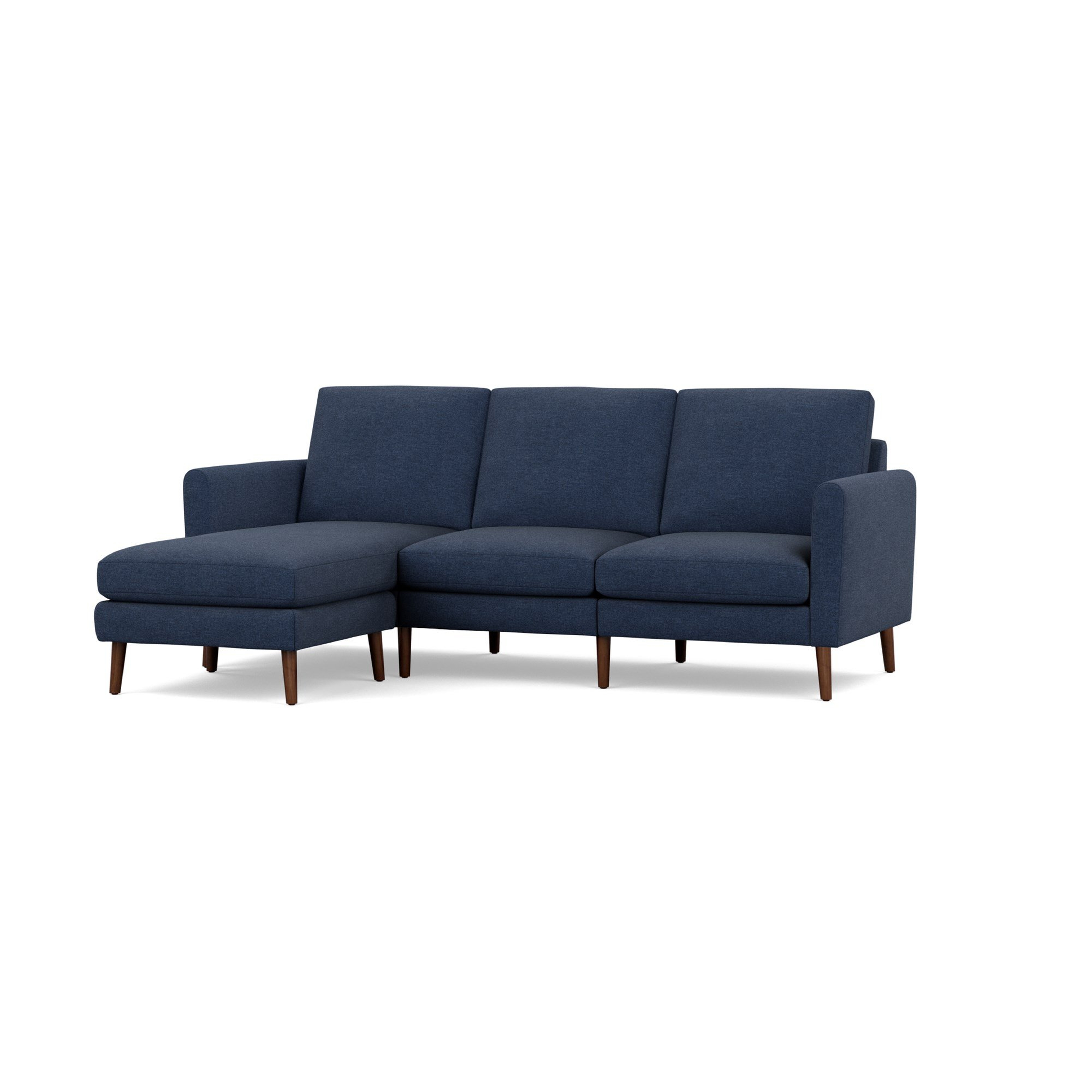 Nomad Sofa Sectional in Navy Blue, Leg Finish: WalnutLegs - Burrow