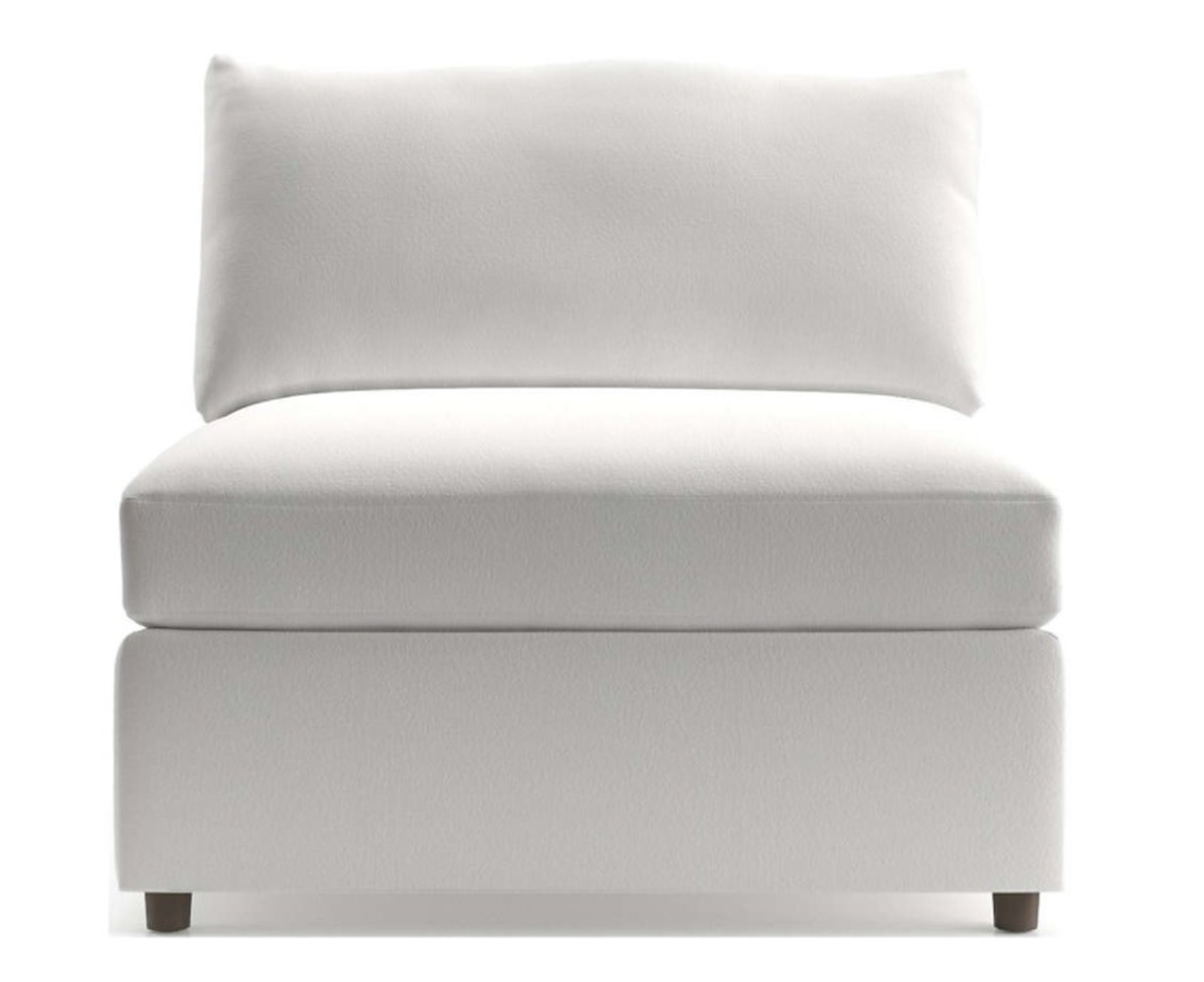 Lounge II Petite 37" Armless Chair- View, White - Crate and Barrel