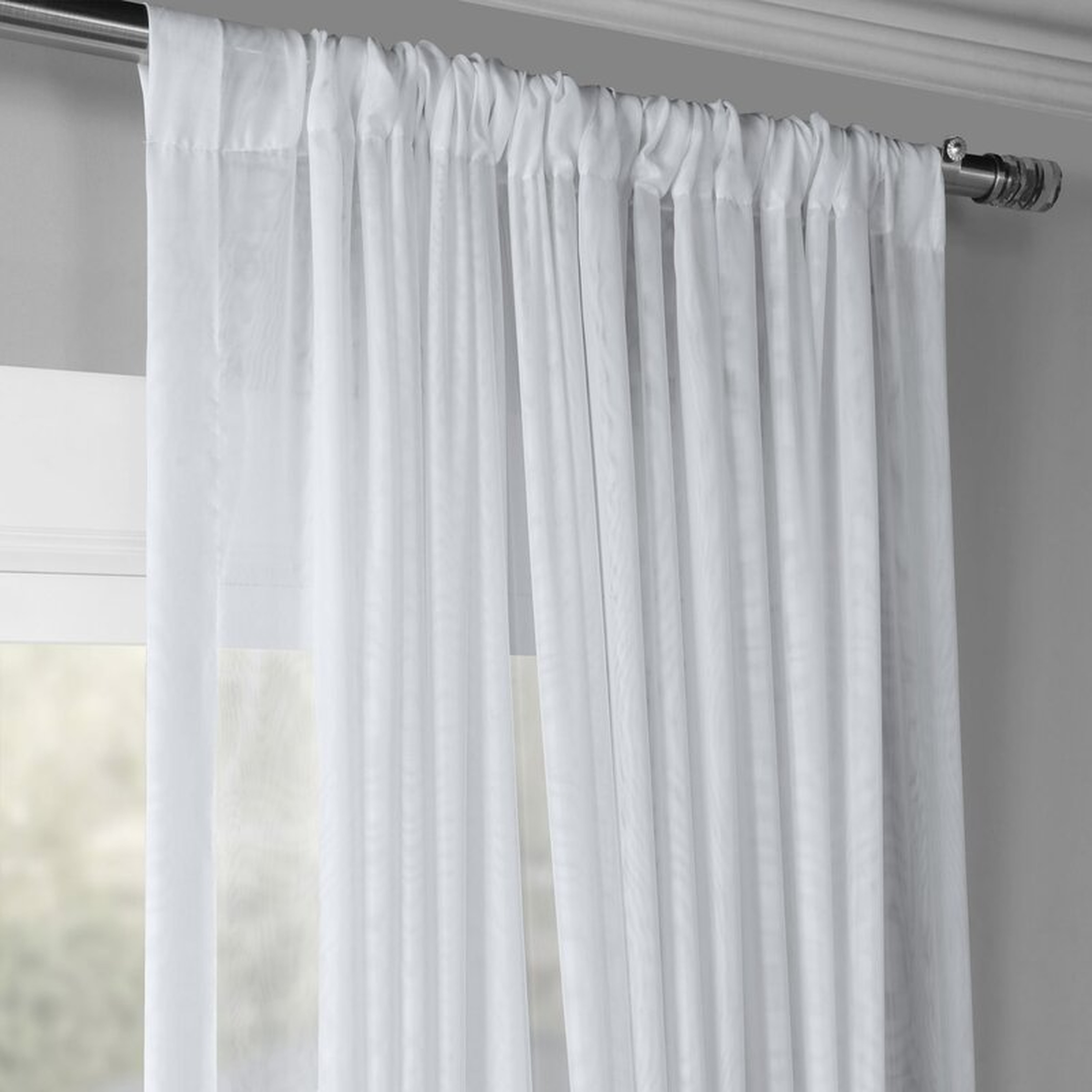 Apollo Extra Wide Double Layered Solid Color Sheer Rod Pocket Single Curtain Panel - Wayfair