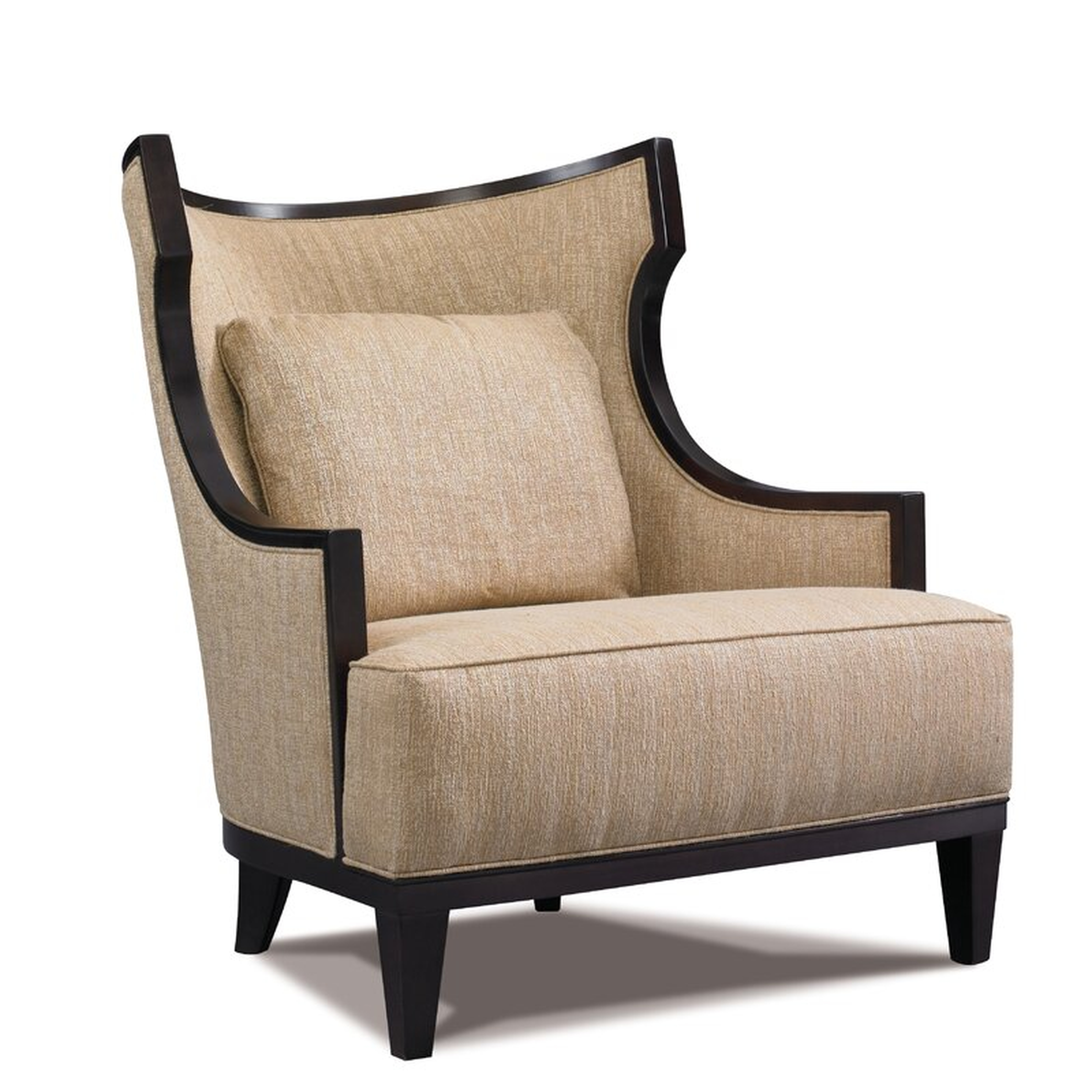 Precedent Furniture Laurie Lounge Chair Upholstery Color: Luxor Ebony, Leg Color: Kahlua - Perigold