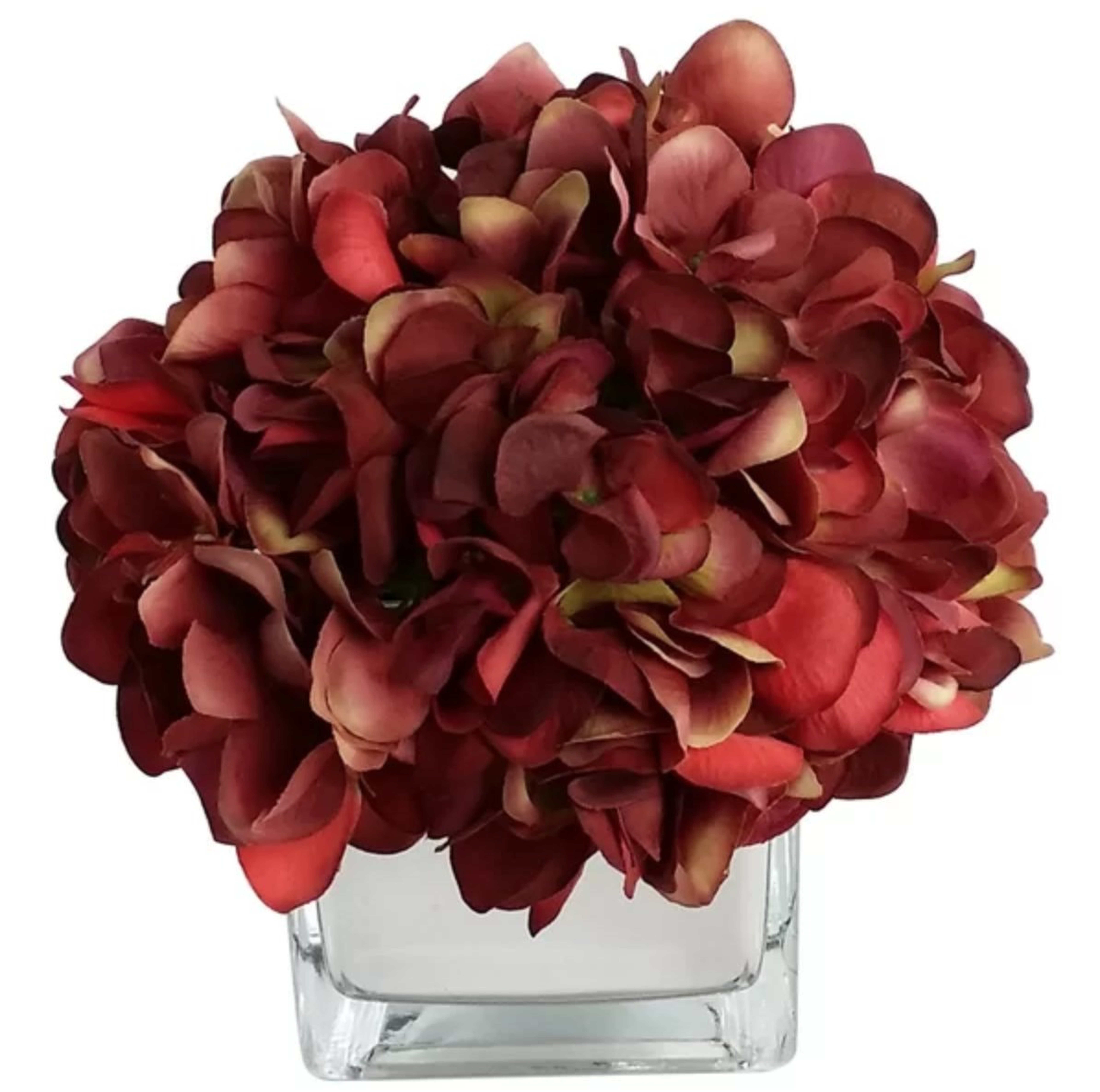 Artificial Silk Hydrangea Floral Arrangements in Decorative Vase - Wayfair