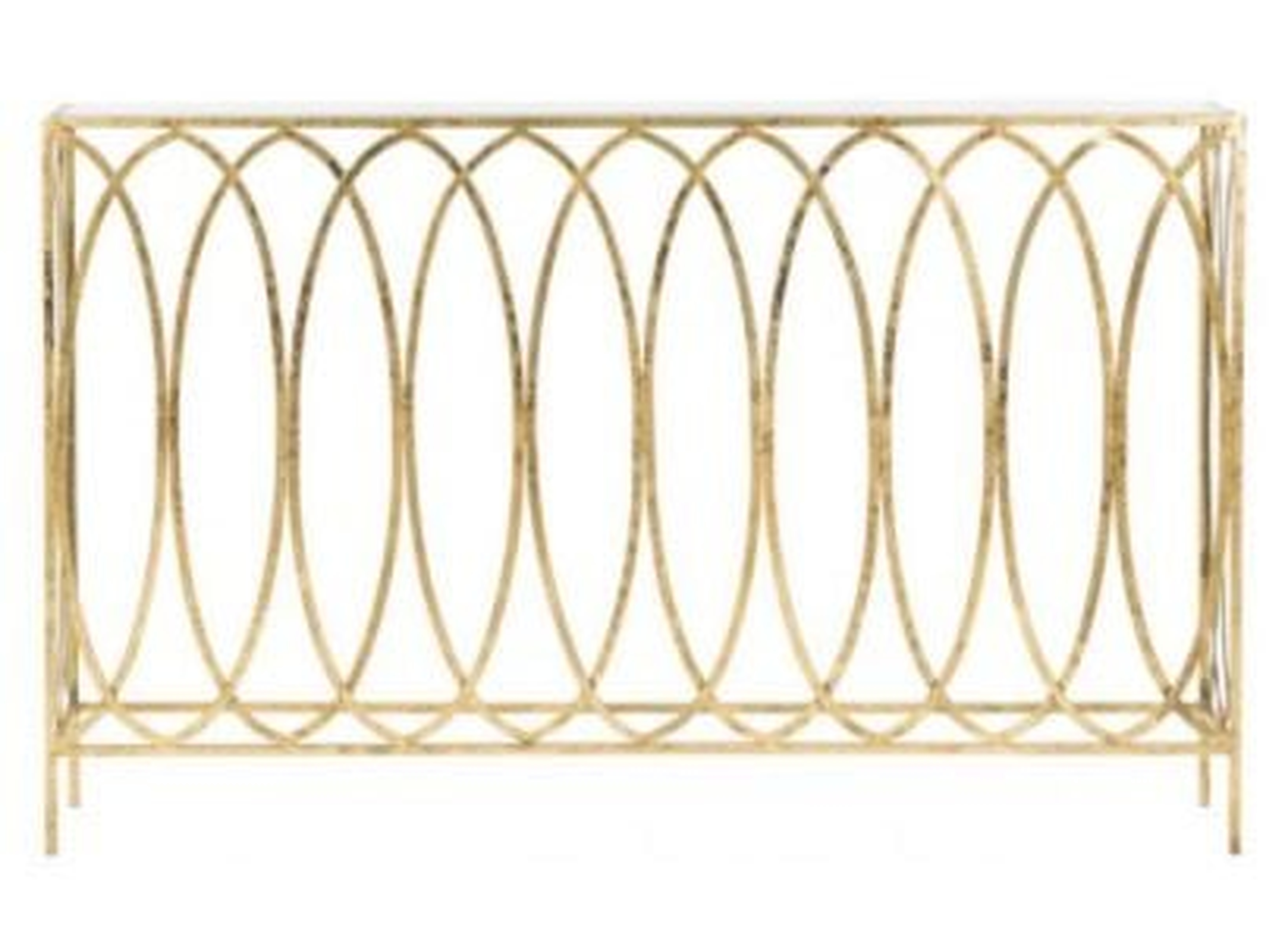 Carina Oval Ringed Console Table - Gold - Safavieh - Safavieh