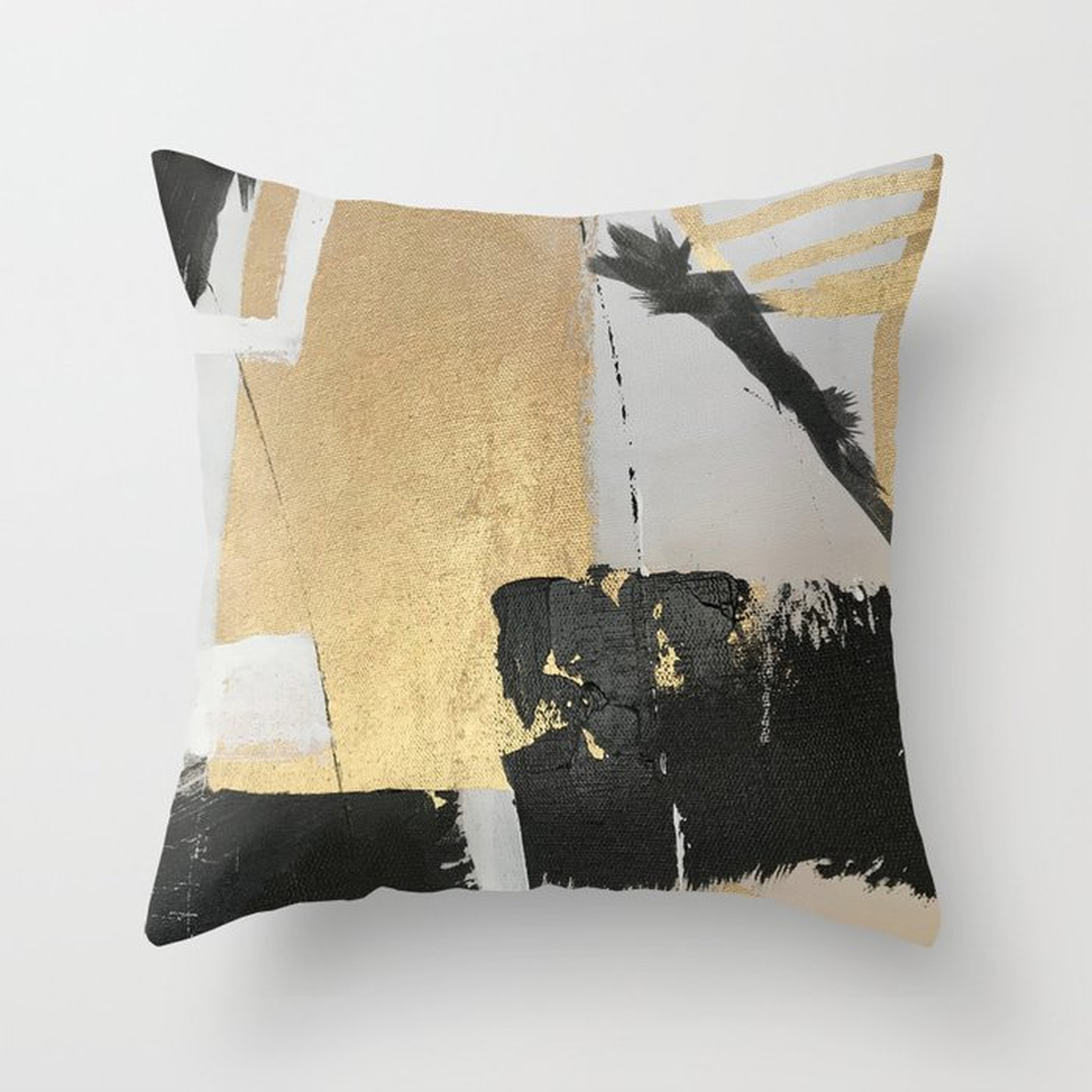 Gold leaf black abstract Throw Pillow - Society6