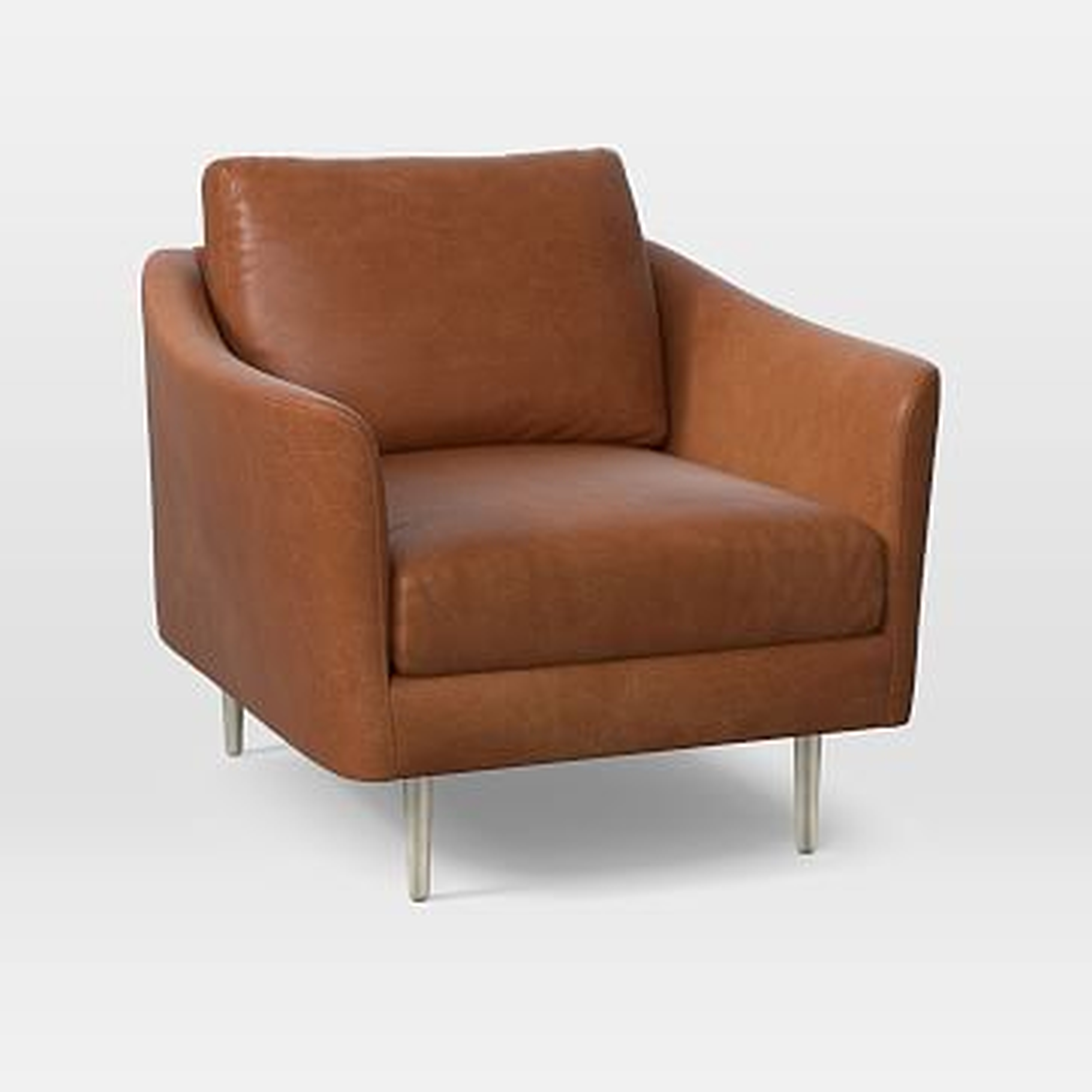 Sloane Chair, Poly, Leather, Saddle, Light Bronze - West Elm