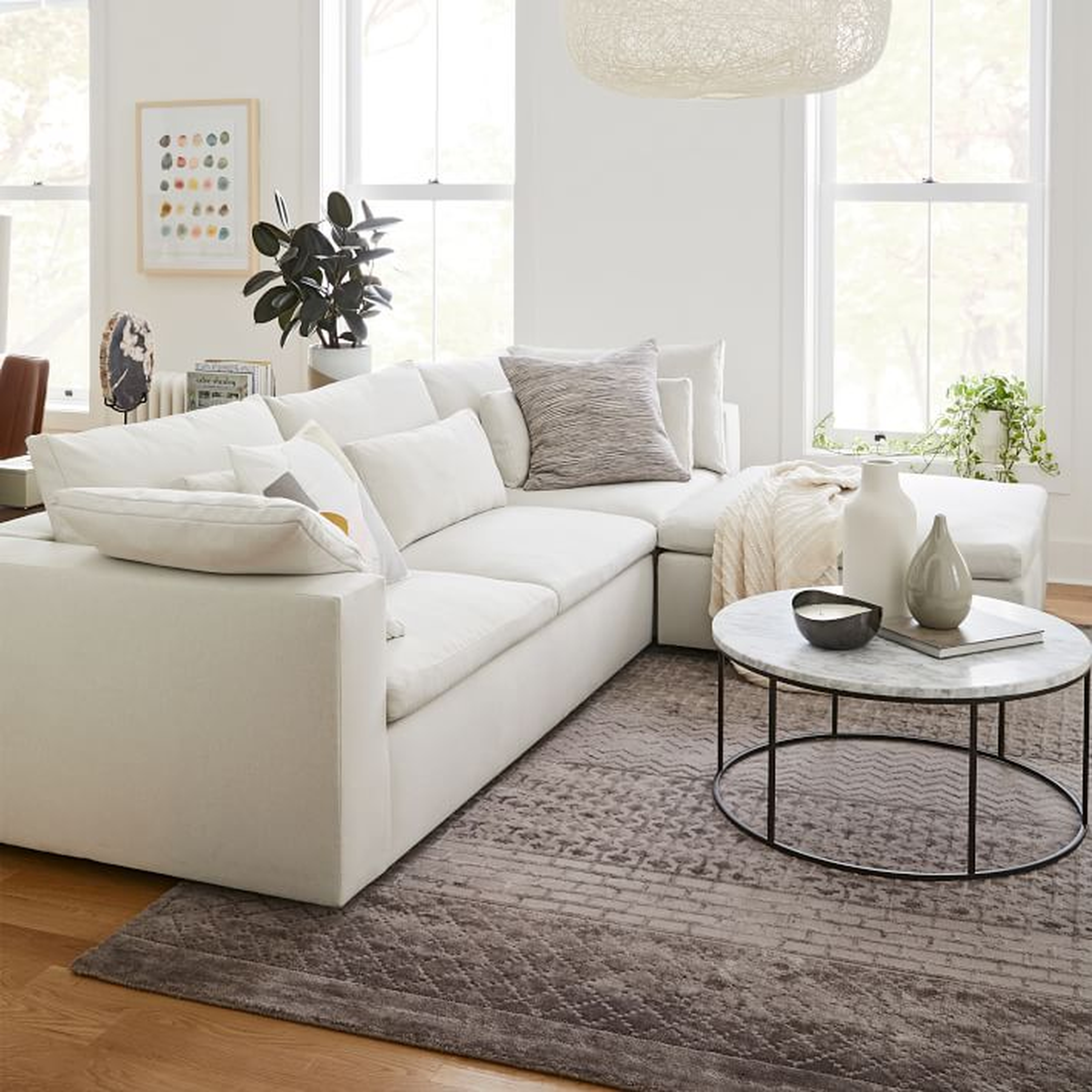Harmony Modular 3-Piece Chaise Sectional, Performance Stone White - West Elm