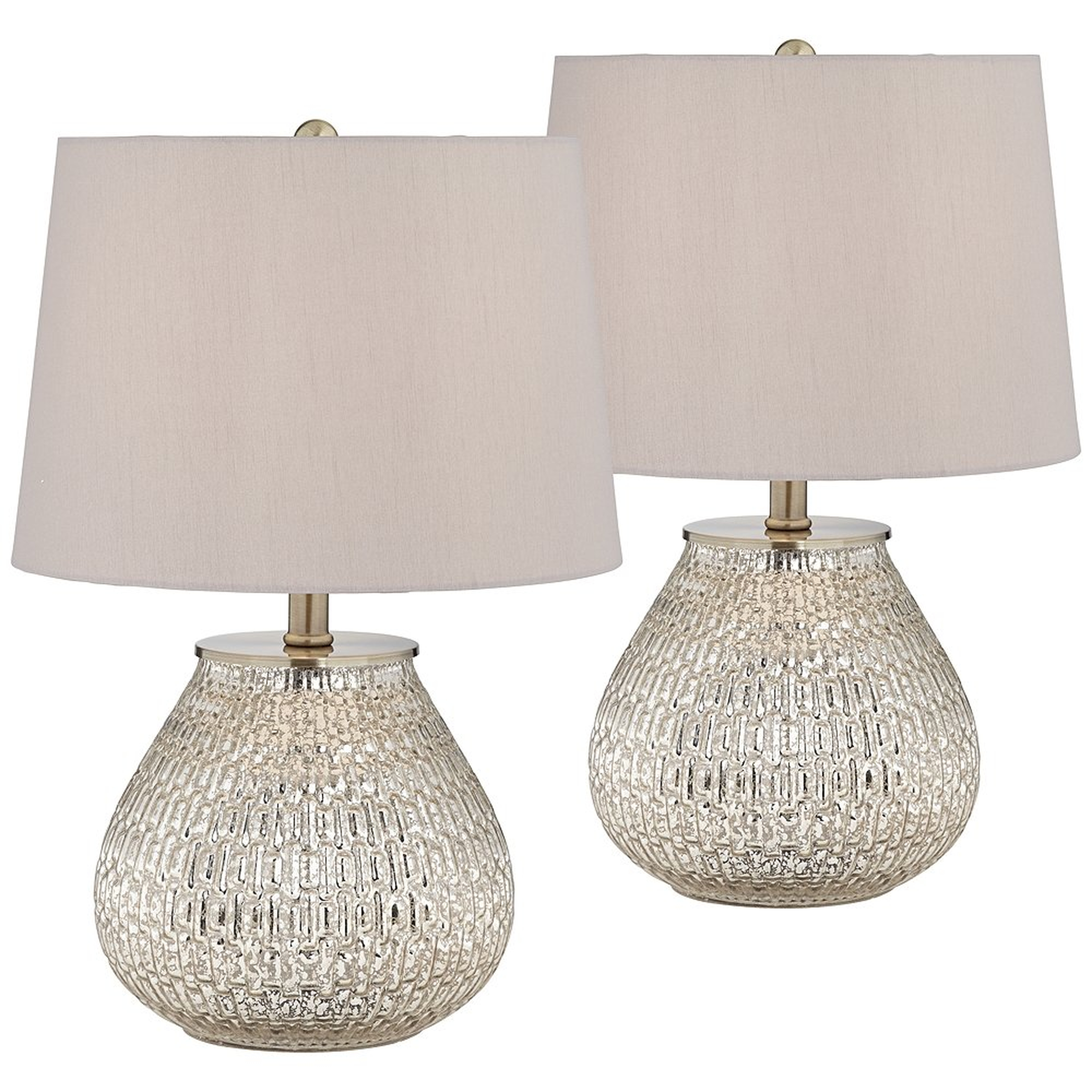 Zax 19 1/2" High Mercury Glass Accent Table Lamp Set of 2 - Style # 57R61 - Lamps Plus