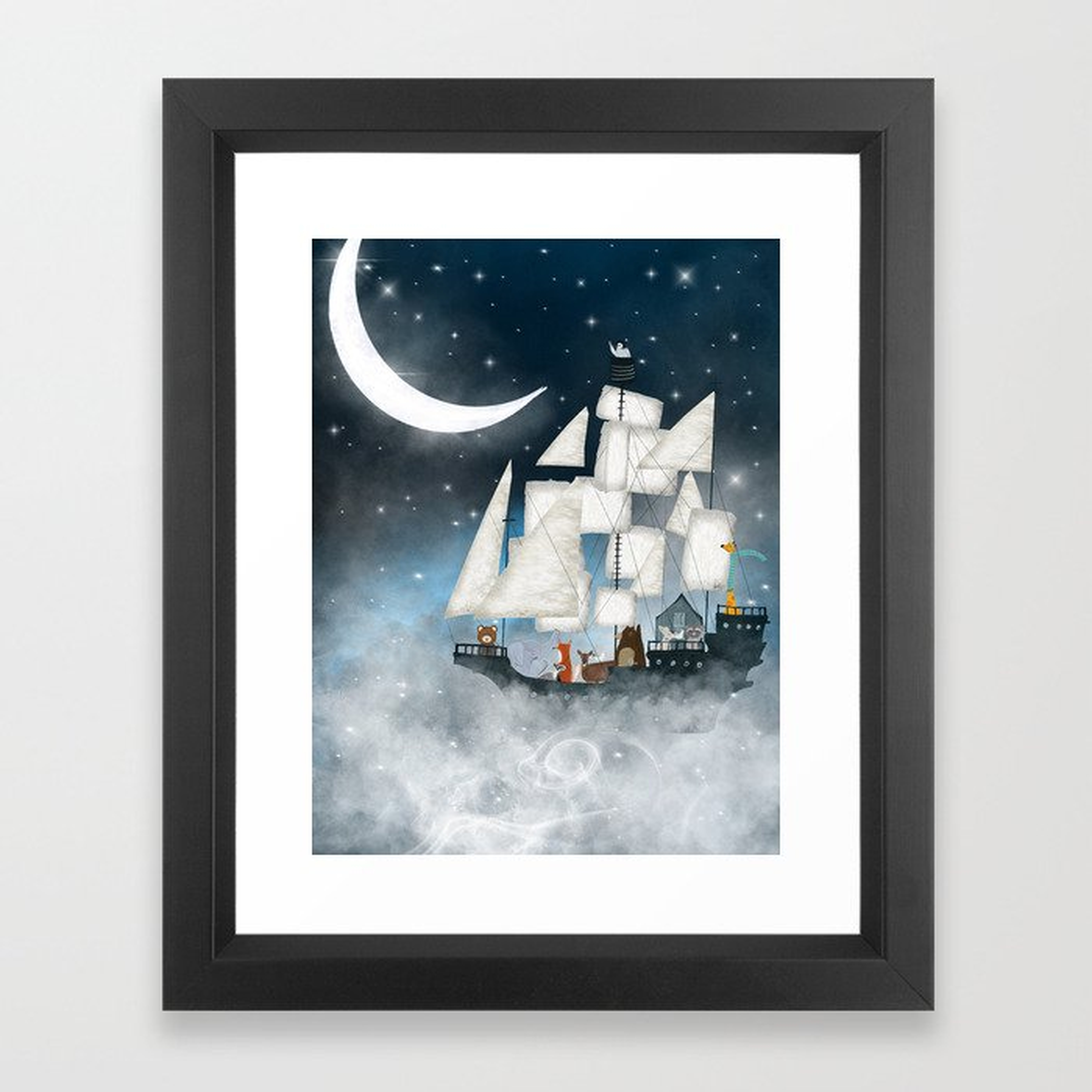 a nautical adventure (above the clouds) Framed Art Print - Society6