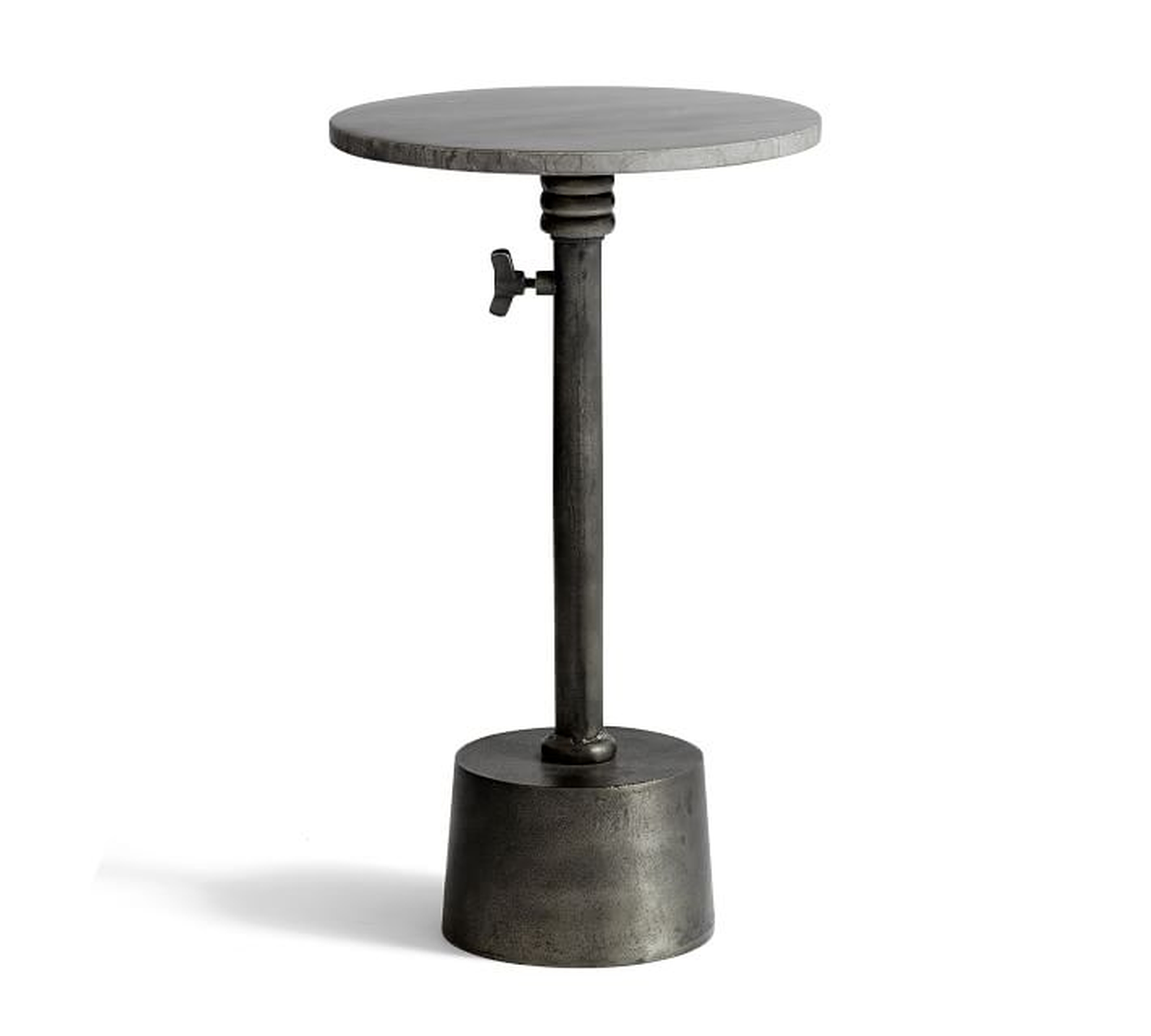 Melvin Round Marble Adjustable Accent Table, Ebony - Pottery Barn