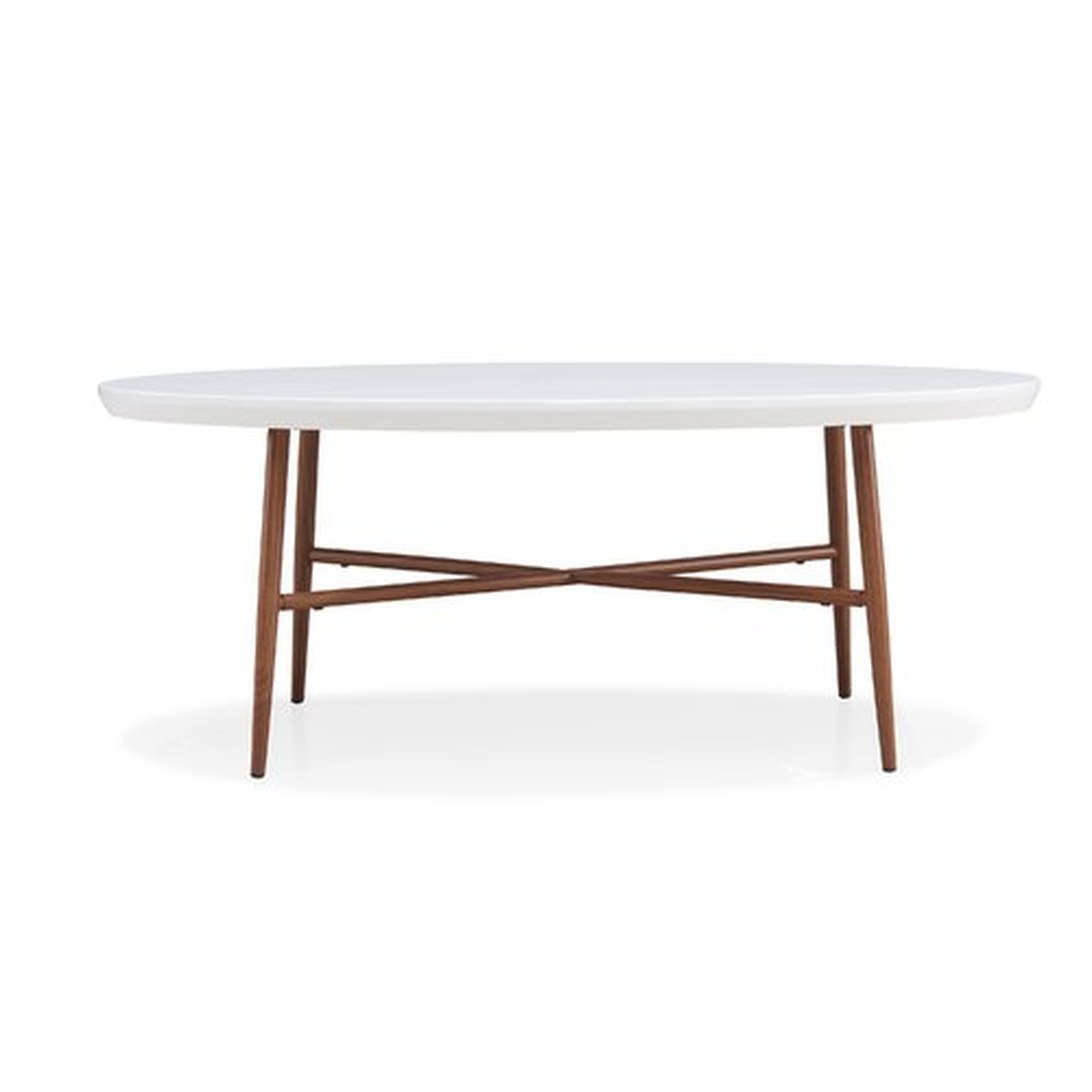 Umstead Oval Engineered Wood Coffee Table-Dark Brown Oak - Wayfair