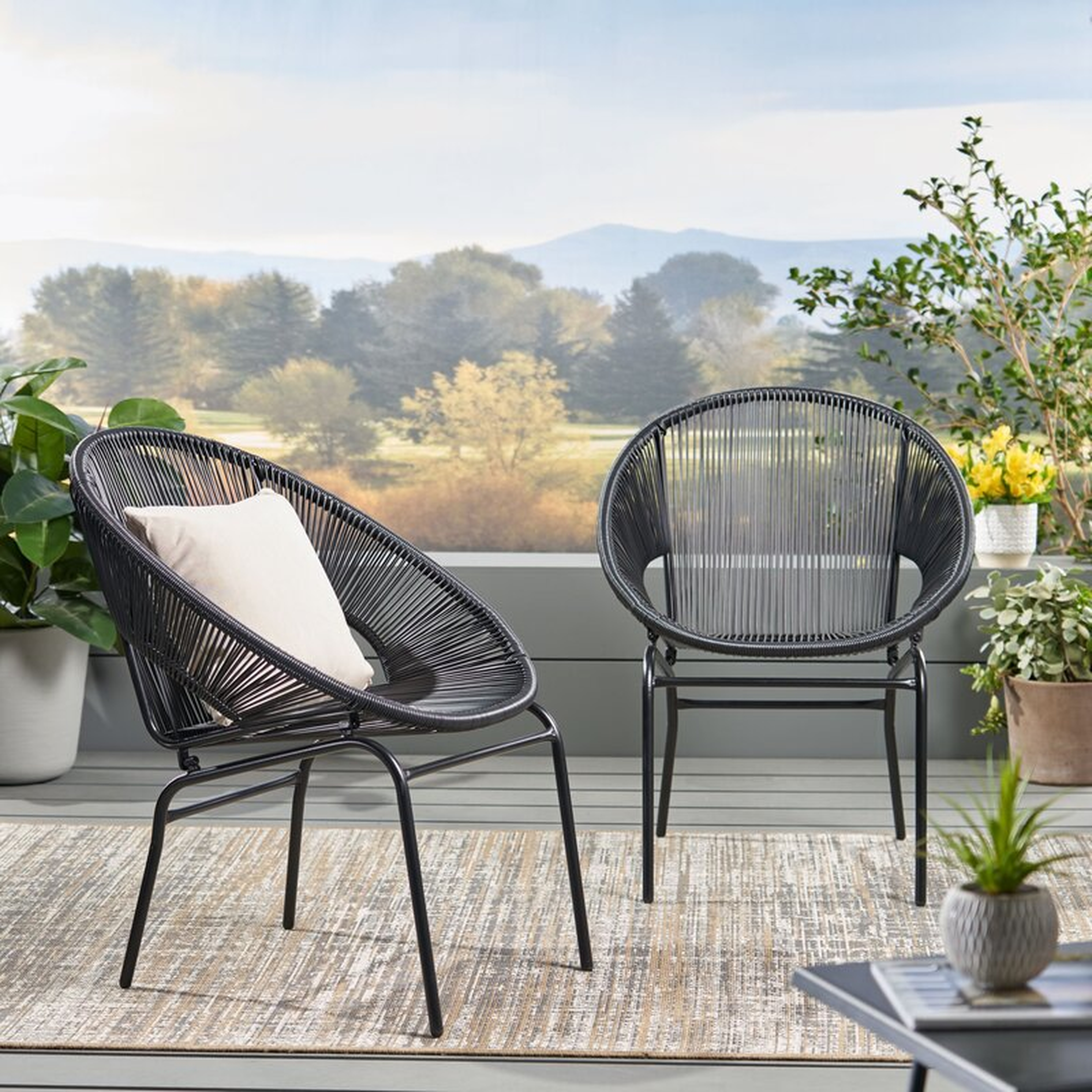 Outdoor Modern Patio Chair (Set of 2) - Wayfair