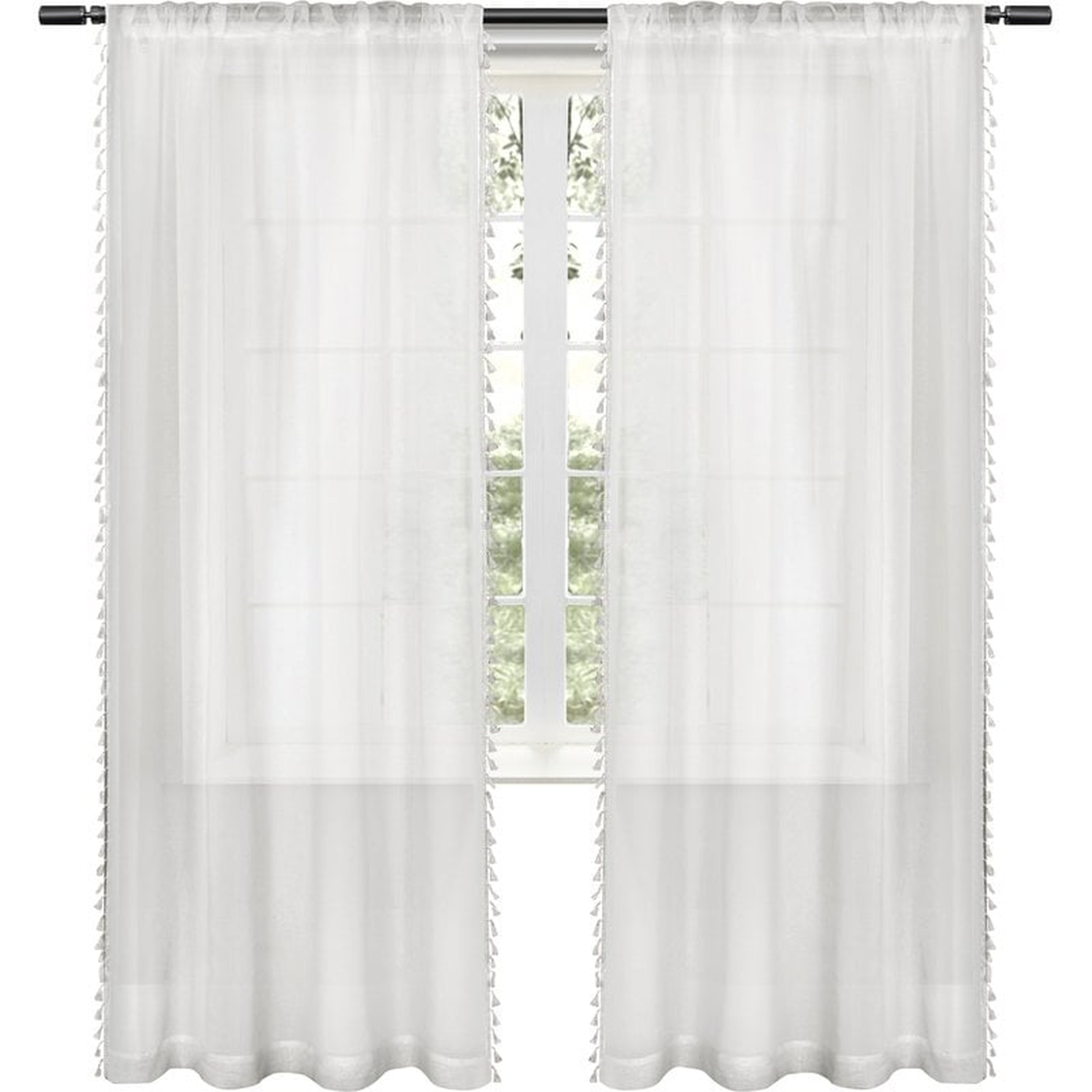 Solid Sheer Rod Pocket Curtain Panels -Set of 2 - Wayfair