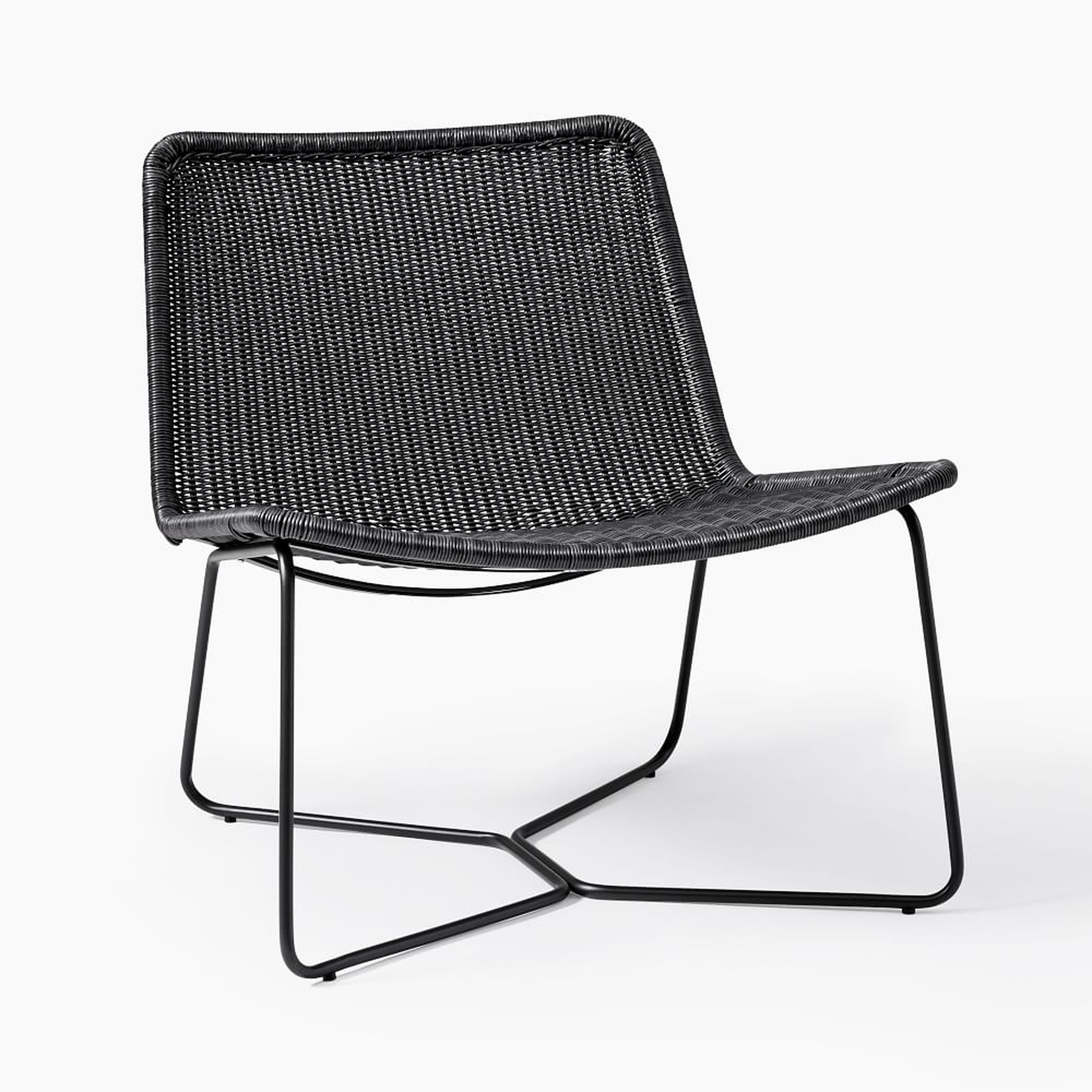 Slope Outdoor Lounge Chair, All Weather Wicker, Charcoal - West Elm