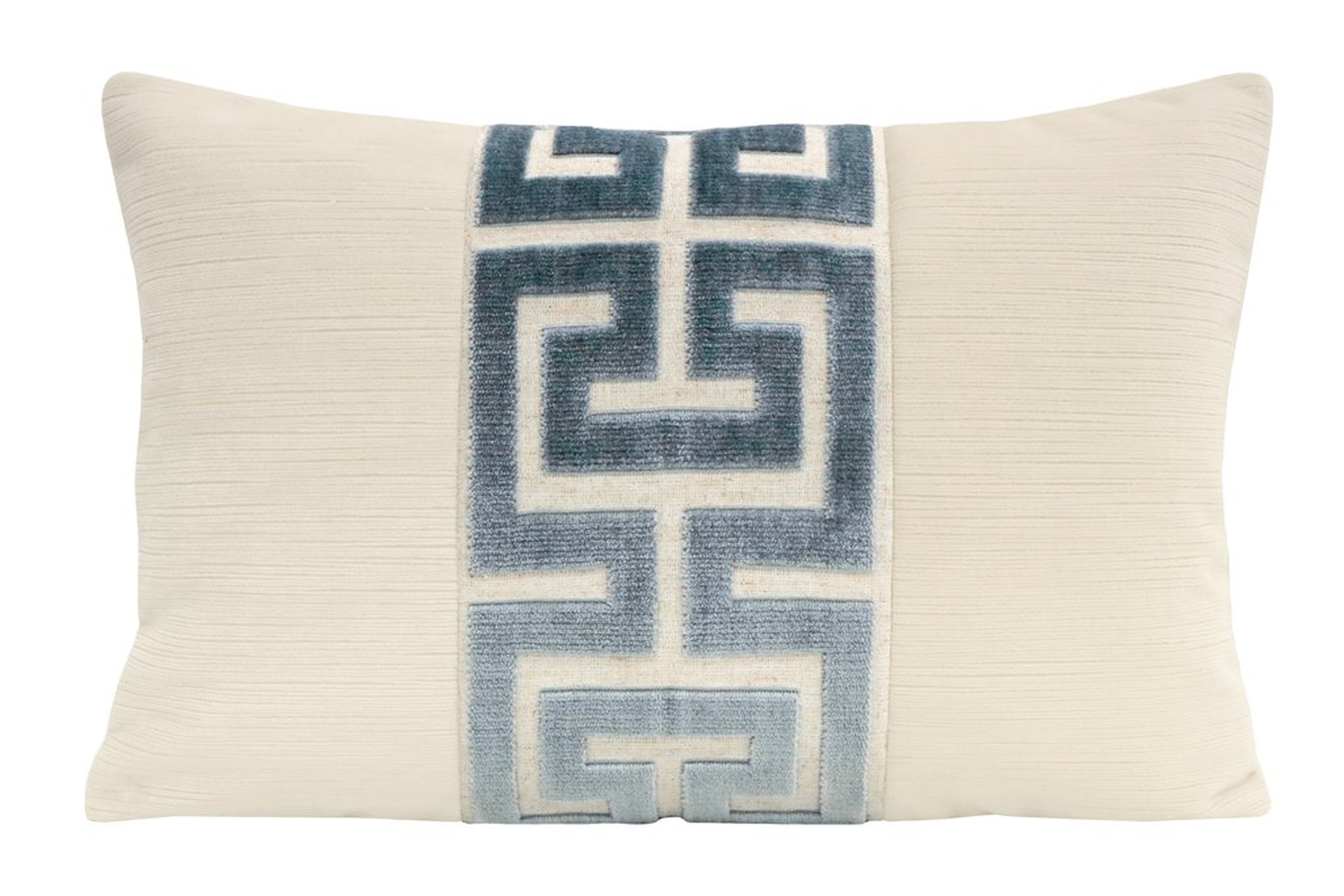 The Little Lumbar :: Strie Velvet // Cashmere + Delft Greek Trim - Little Design Company