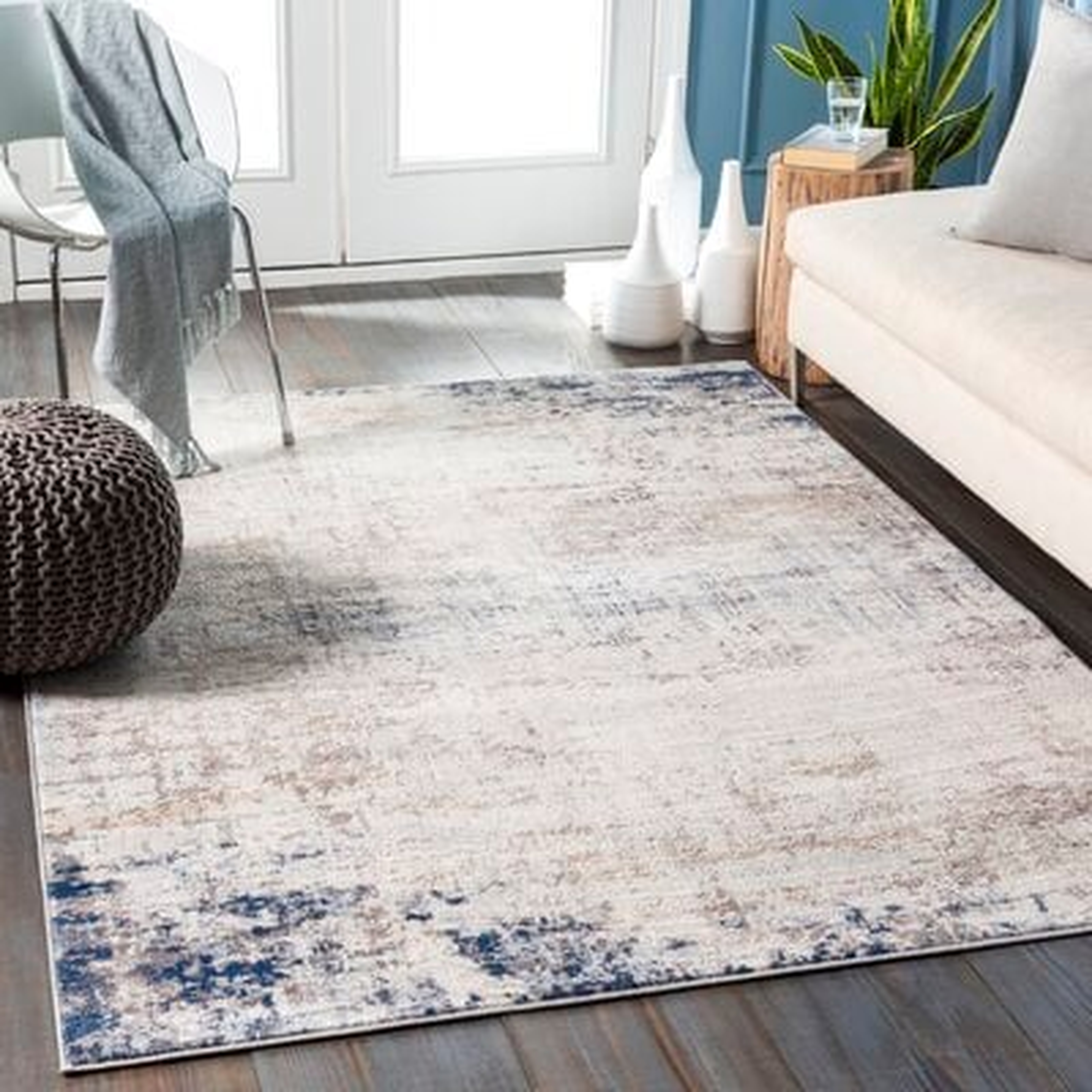 Jemison Abstract Blue/Ivory Area Rug - Wayfair