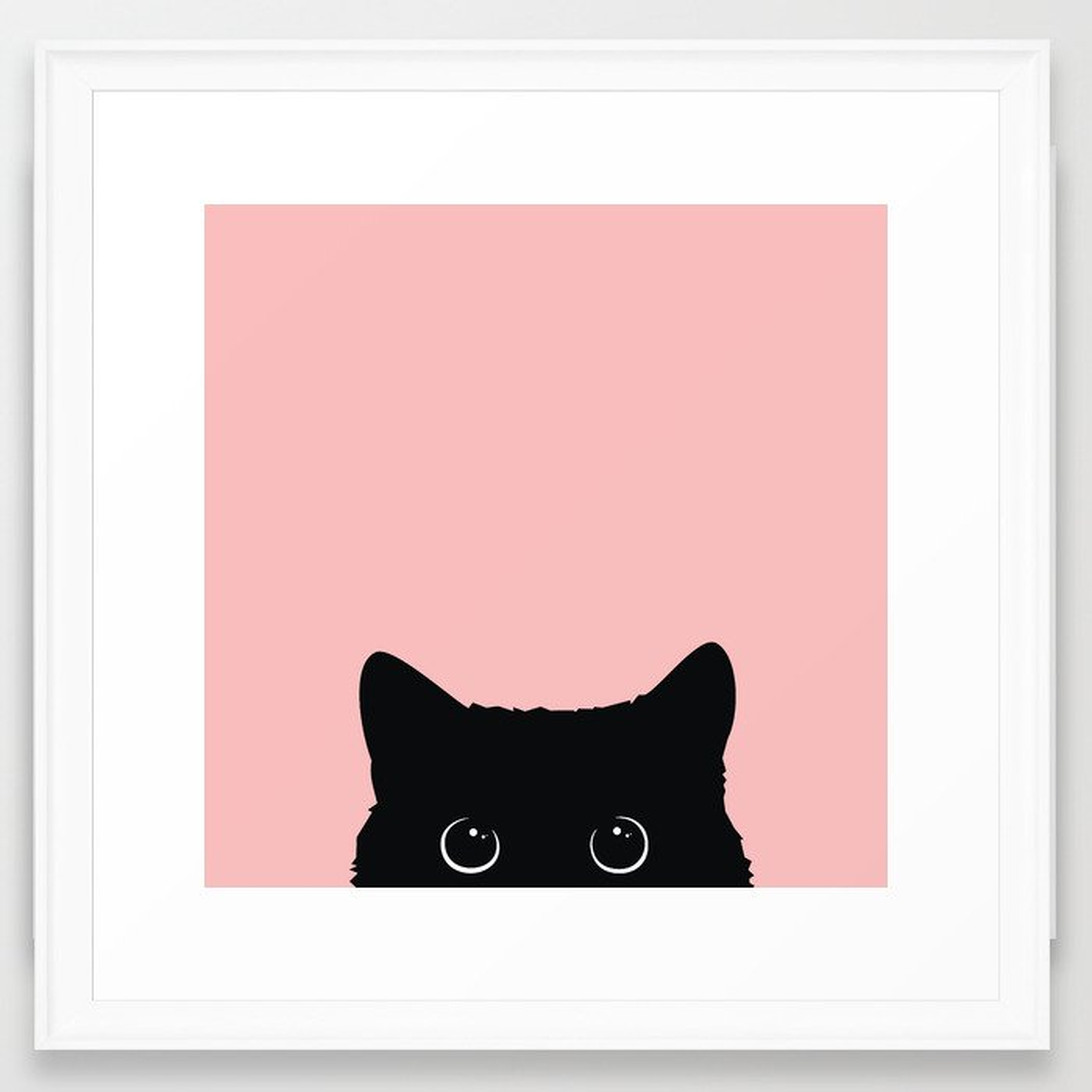 Black Cat Framed Art Print - 22" x 22" - Society6