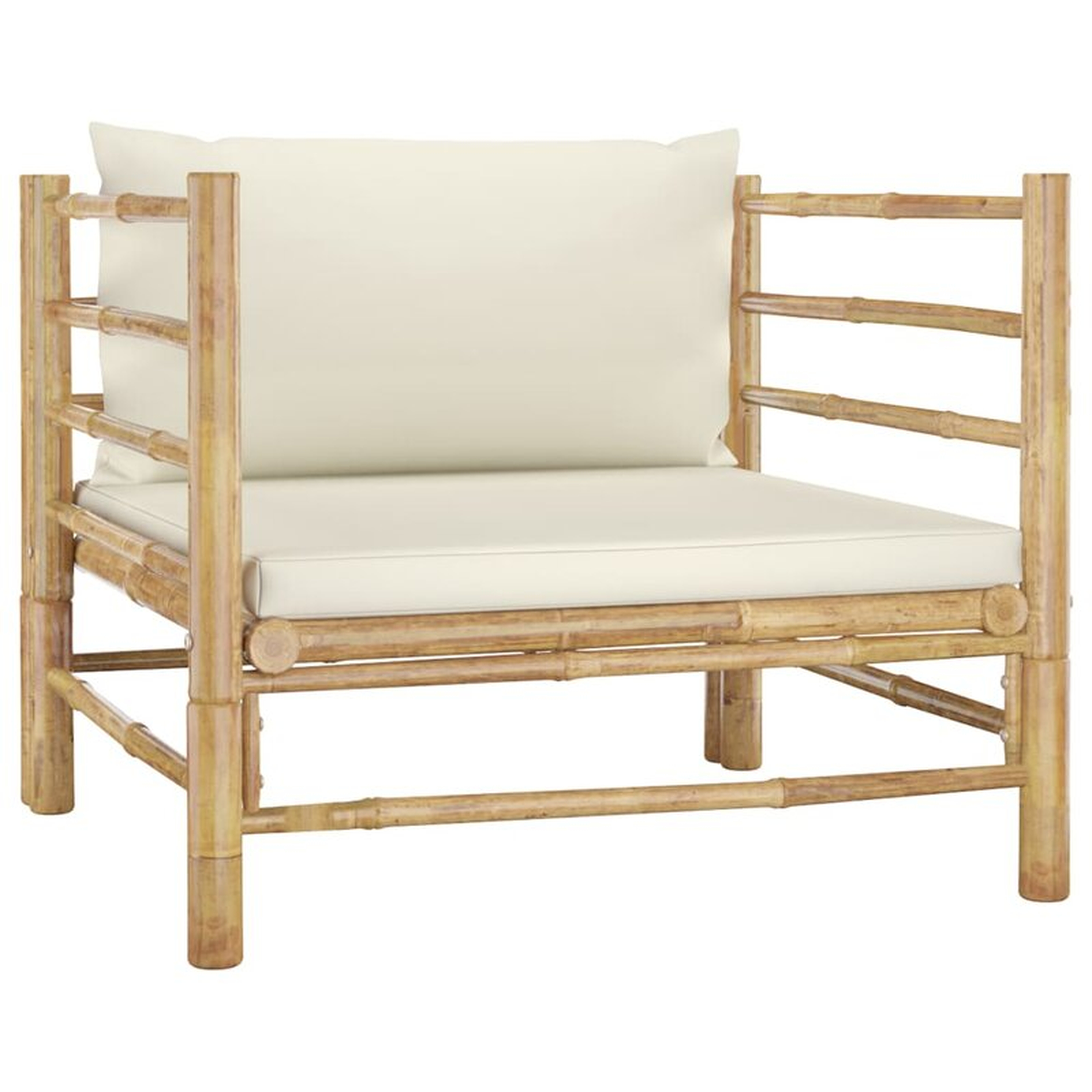 Bay Isle Home™ Garden Sofa With Cream White Cushions Bamboo - Wayfair