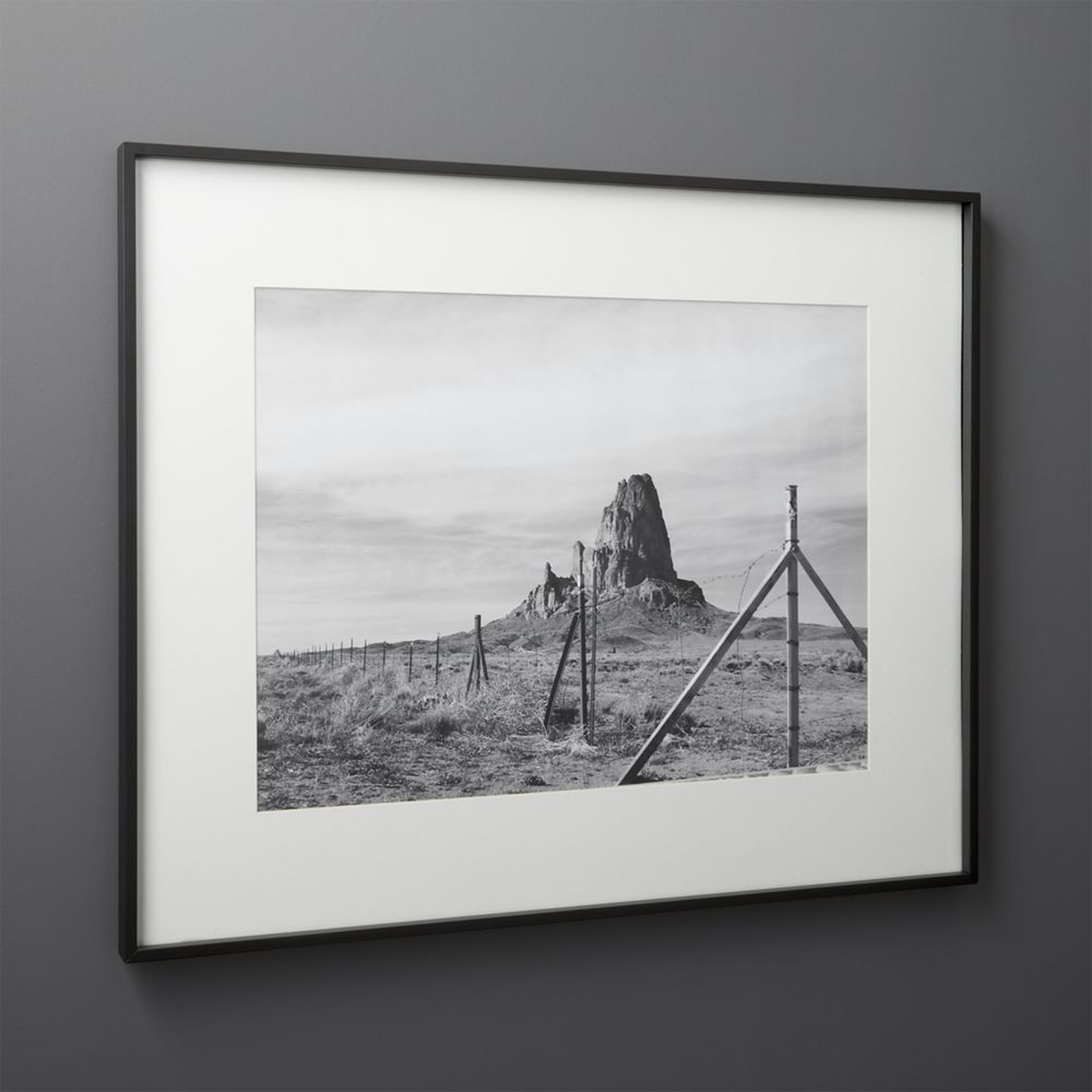 Gallery Black 18x24 Picture Frame with White Mat - CB2