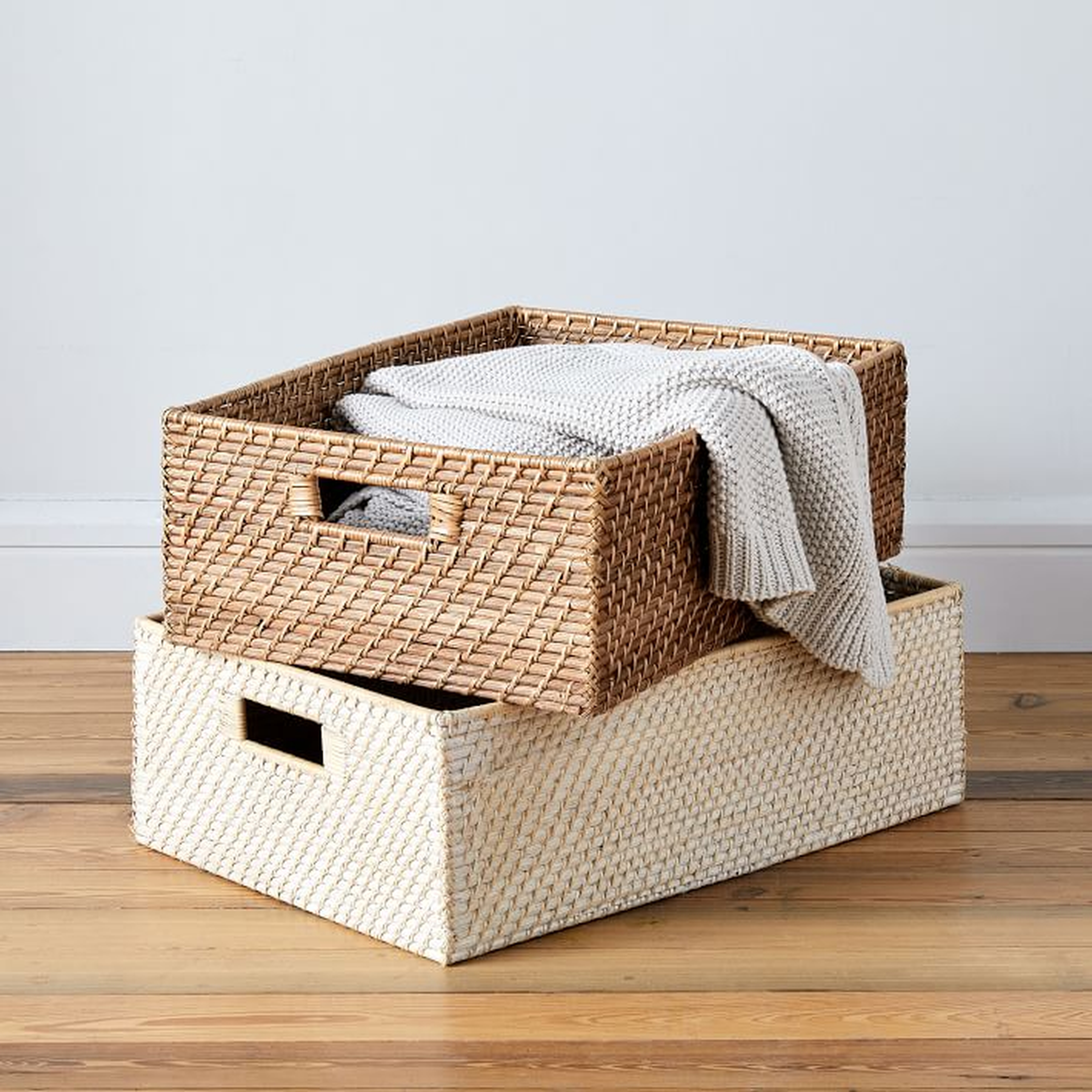 Modern Weave, Underbed Basket, Natural, Without Handles - West Elm